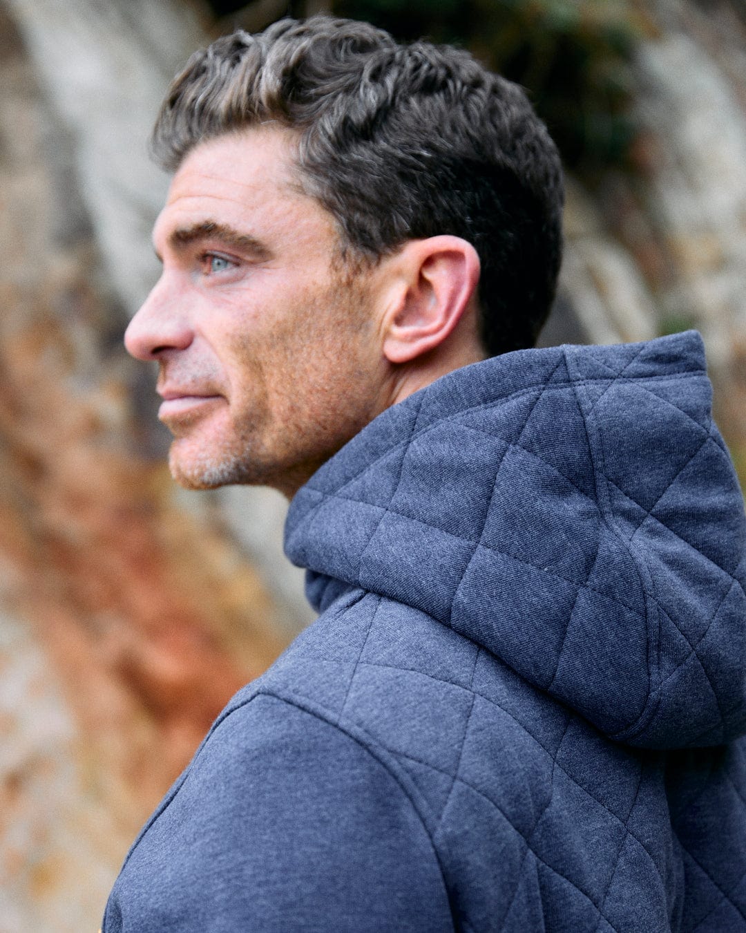 Aiken Mens 1/4 Neck Recycled Hoodie in Yellow - Image 5