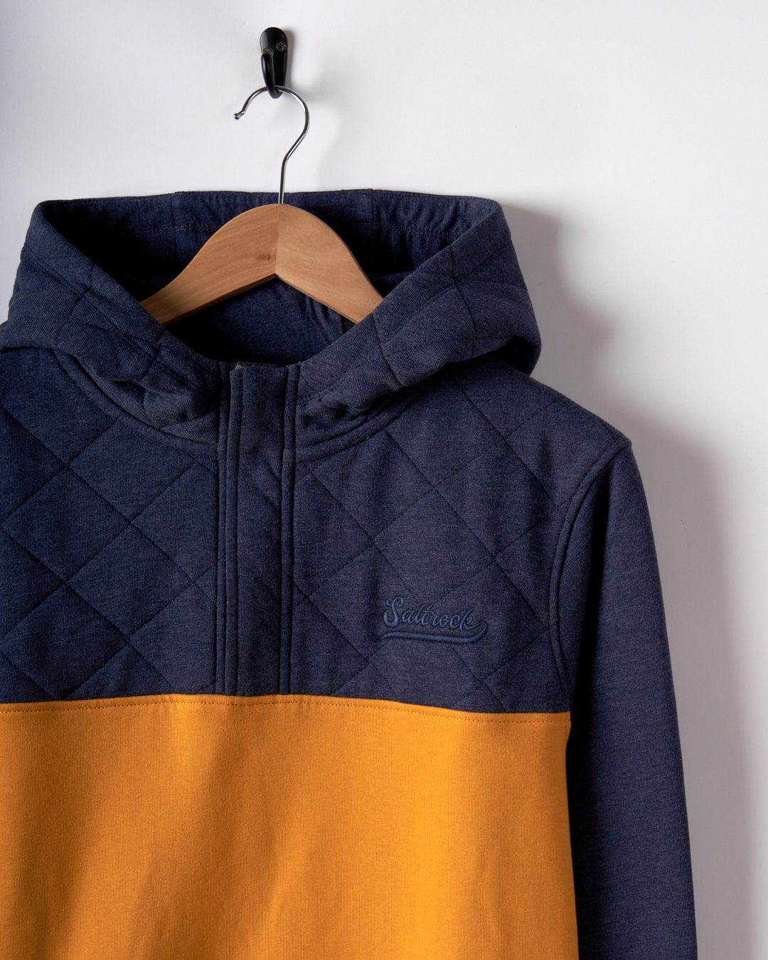 Aiken Mens 1/4 Neck Recycled Hoodie in Yellow - Image 8