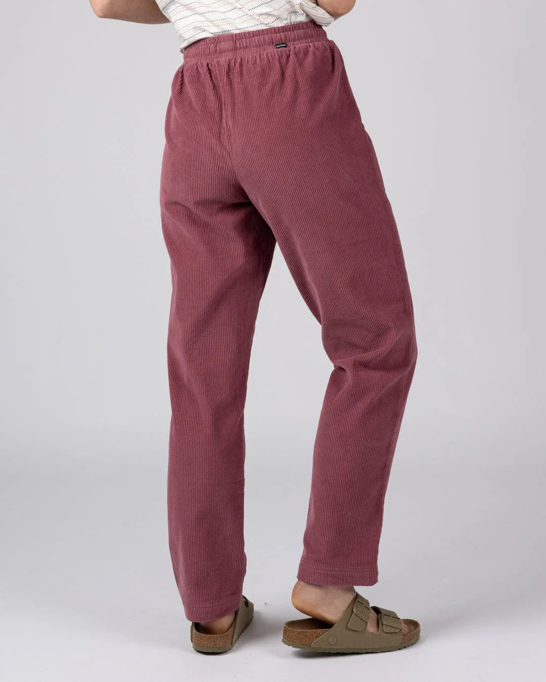 Alora Womens Corduroy Trouser in Dark Pink - Image 2