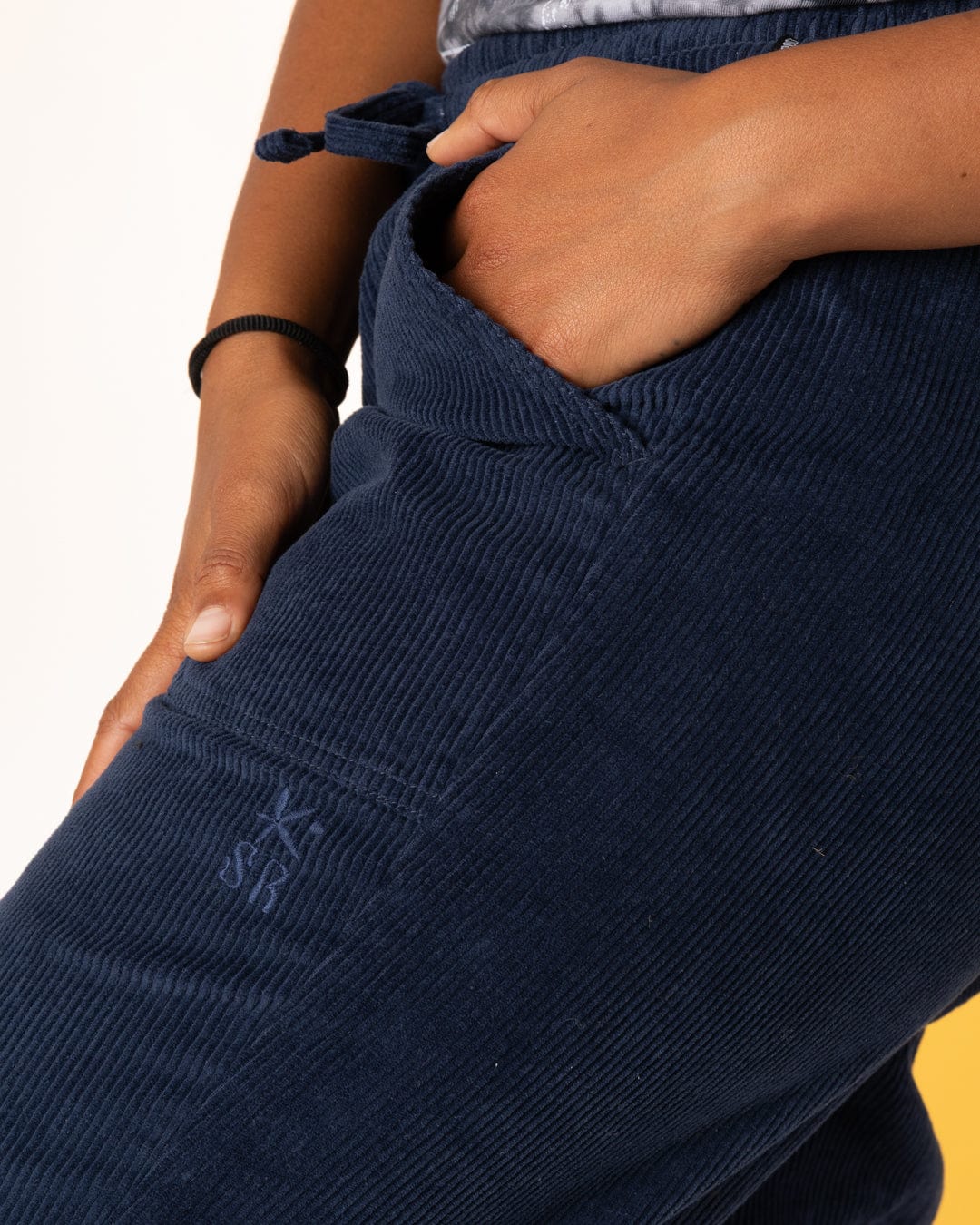 Alora Womens Corduroy Trousers in Blue - Image 2