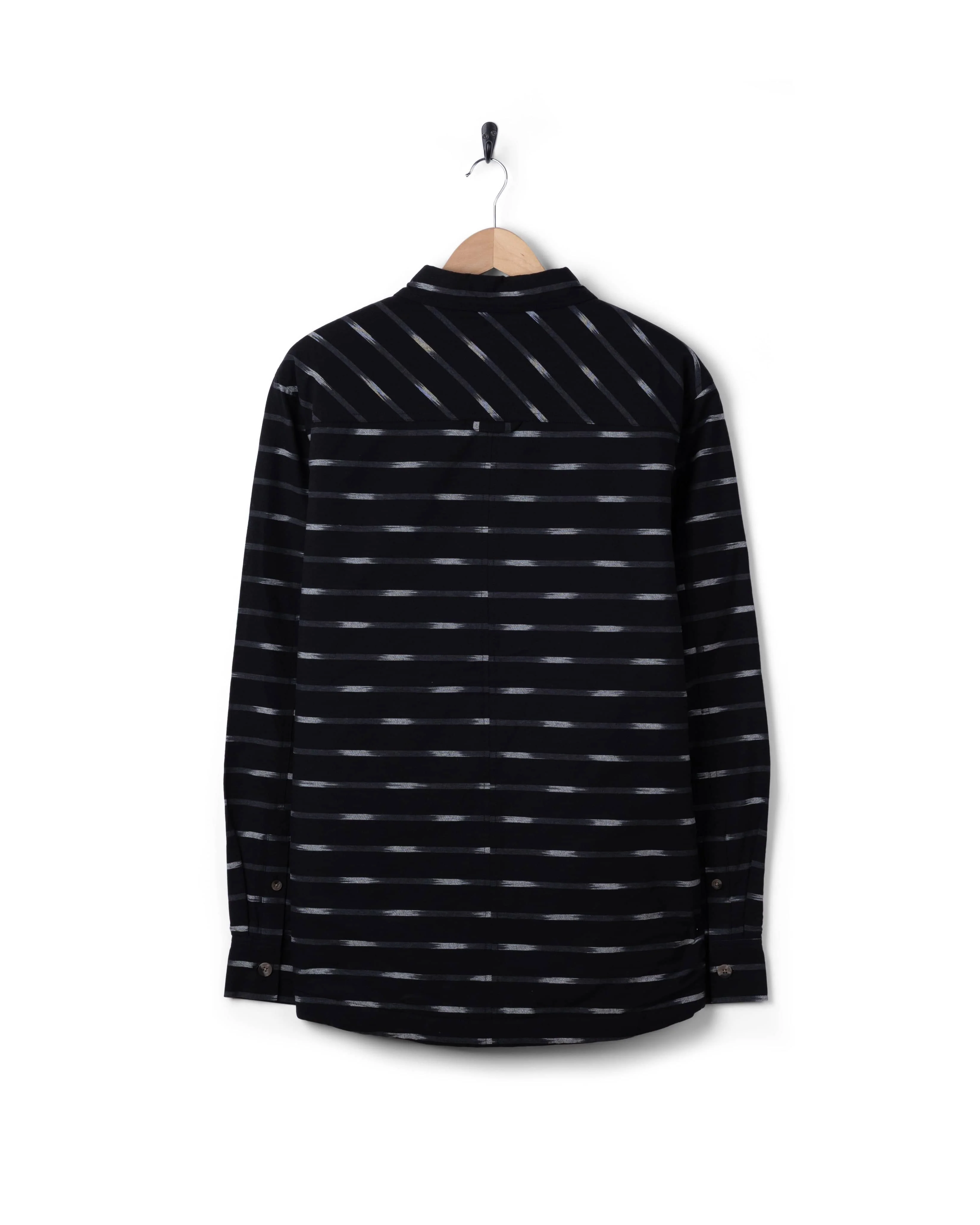 Ammar Mens Sherpa Lined Shirt in Grey Stripe - Image 9