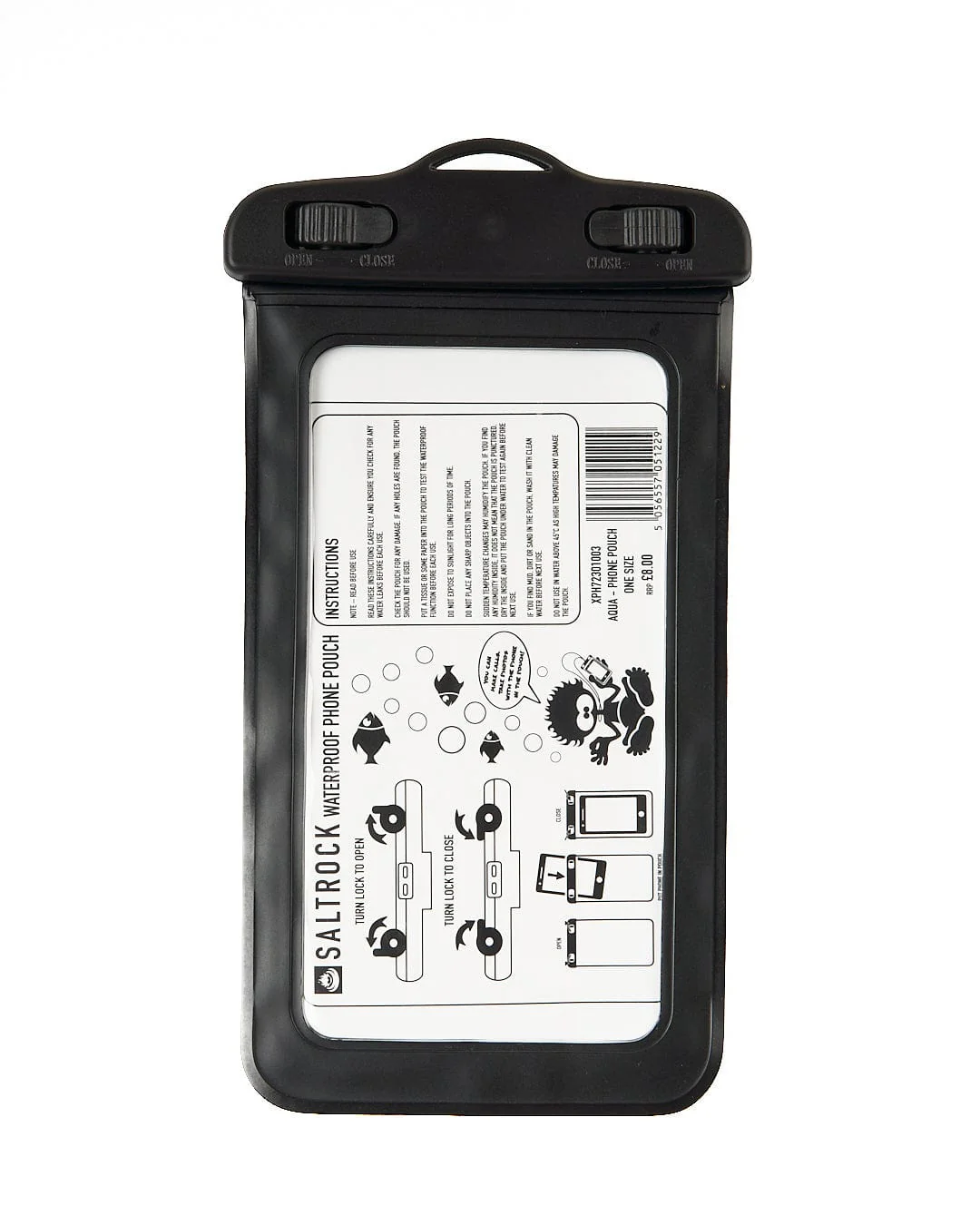 Aqua Waterproof Phone Pouch in Black - Image 3