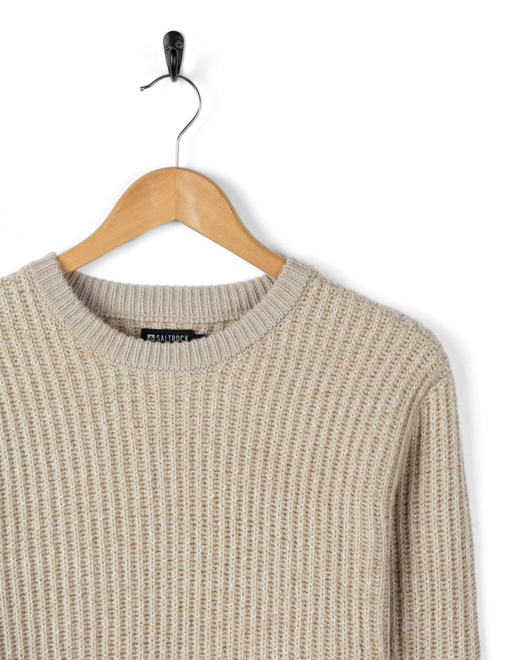 Arlen Mens Knitted Jumper in Cream - Image 3