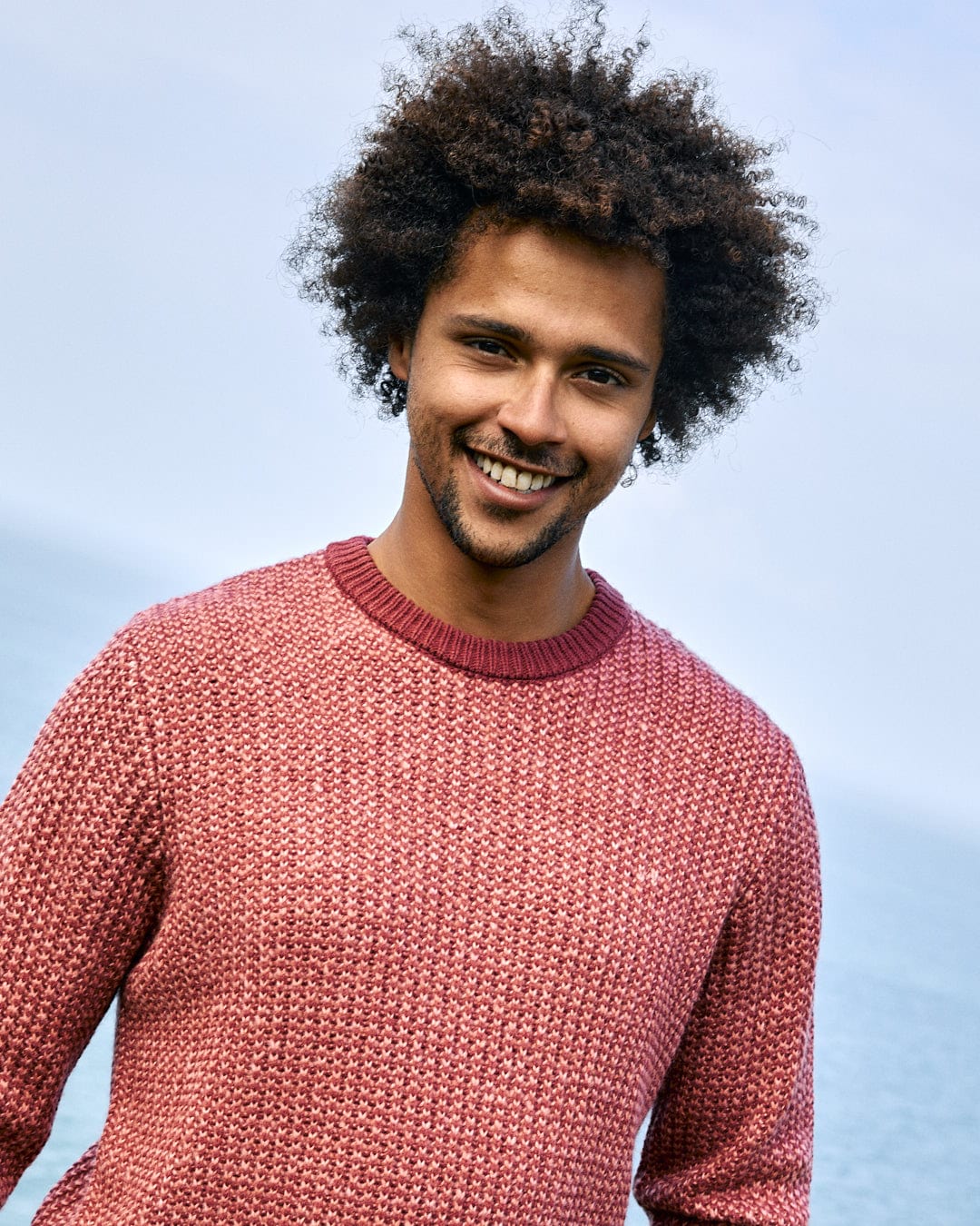 Arlen Mens Knitted Jumper in Pink
