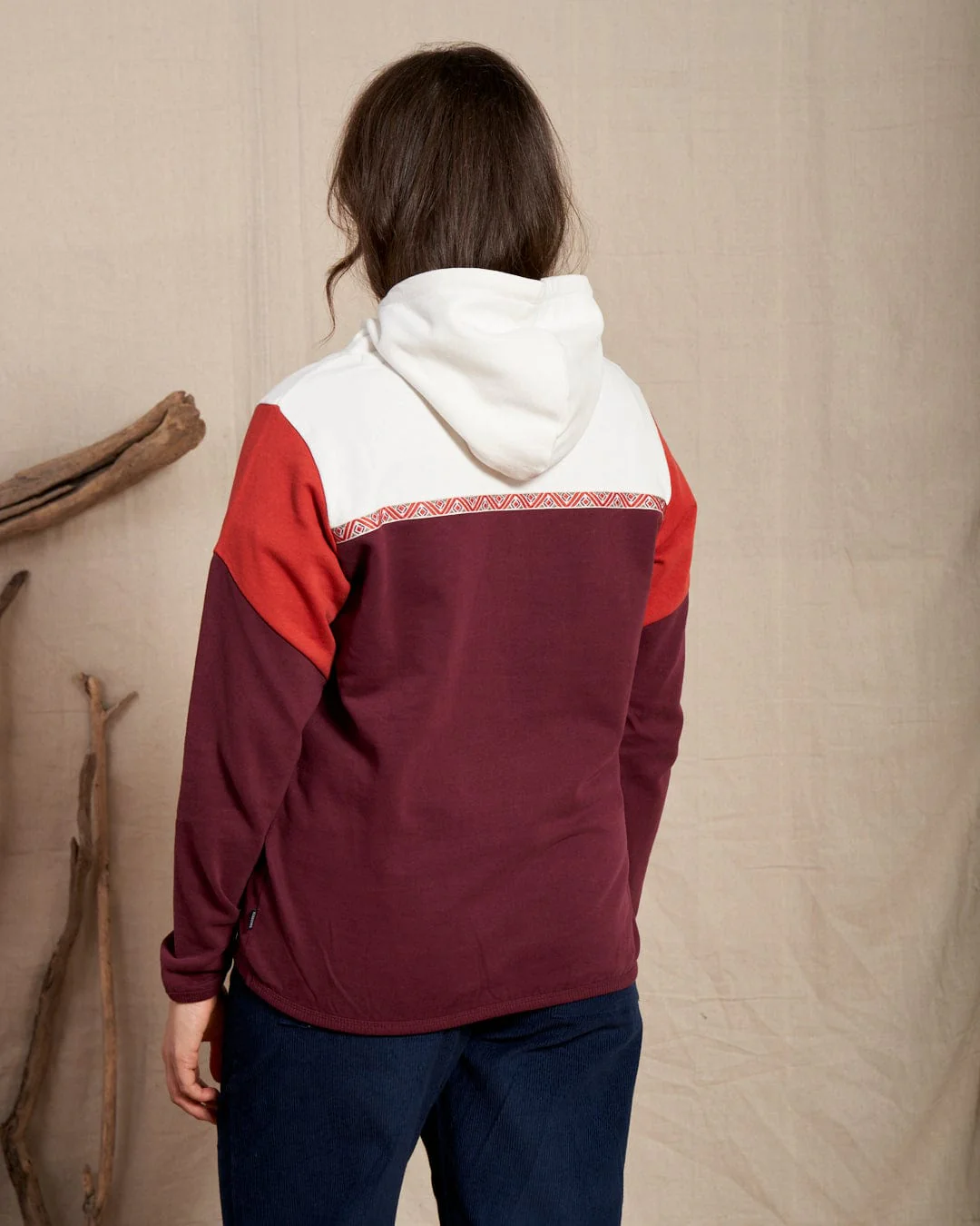 Arrie Womens Embroidered Pop Hoodie in Purple - Image 2