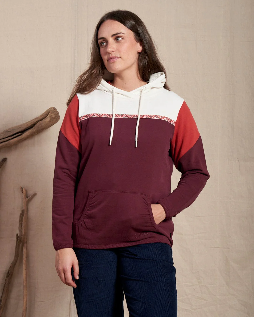 Arrie Womens Embroidered Pop Hoodie in Purple - Image 4