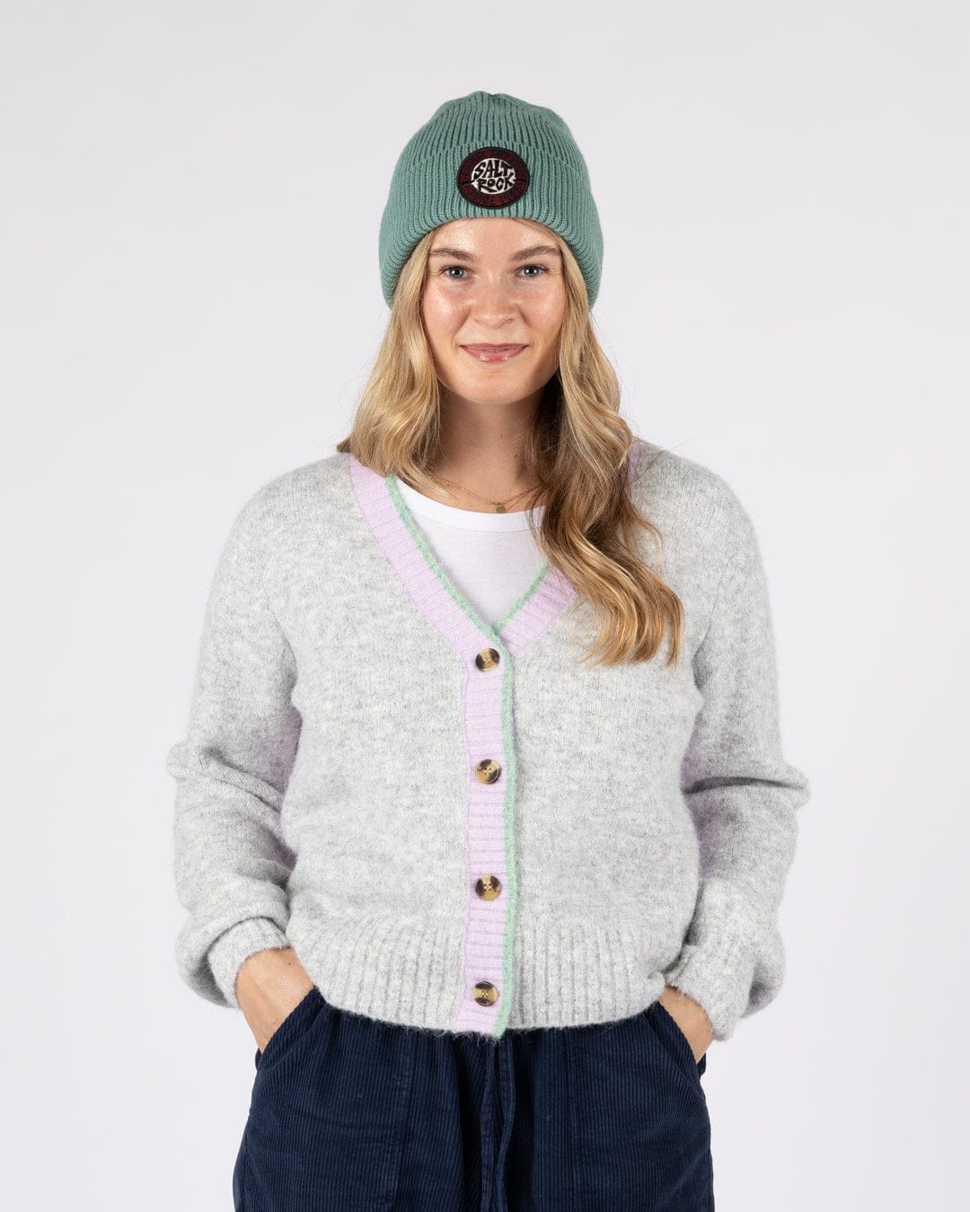Artie Womens Cardigan in Grey - Image 2