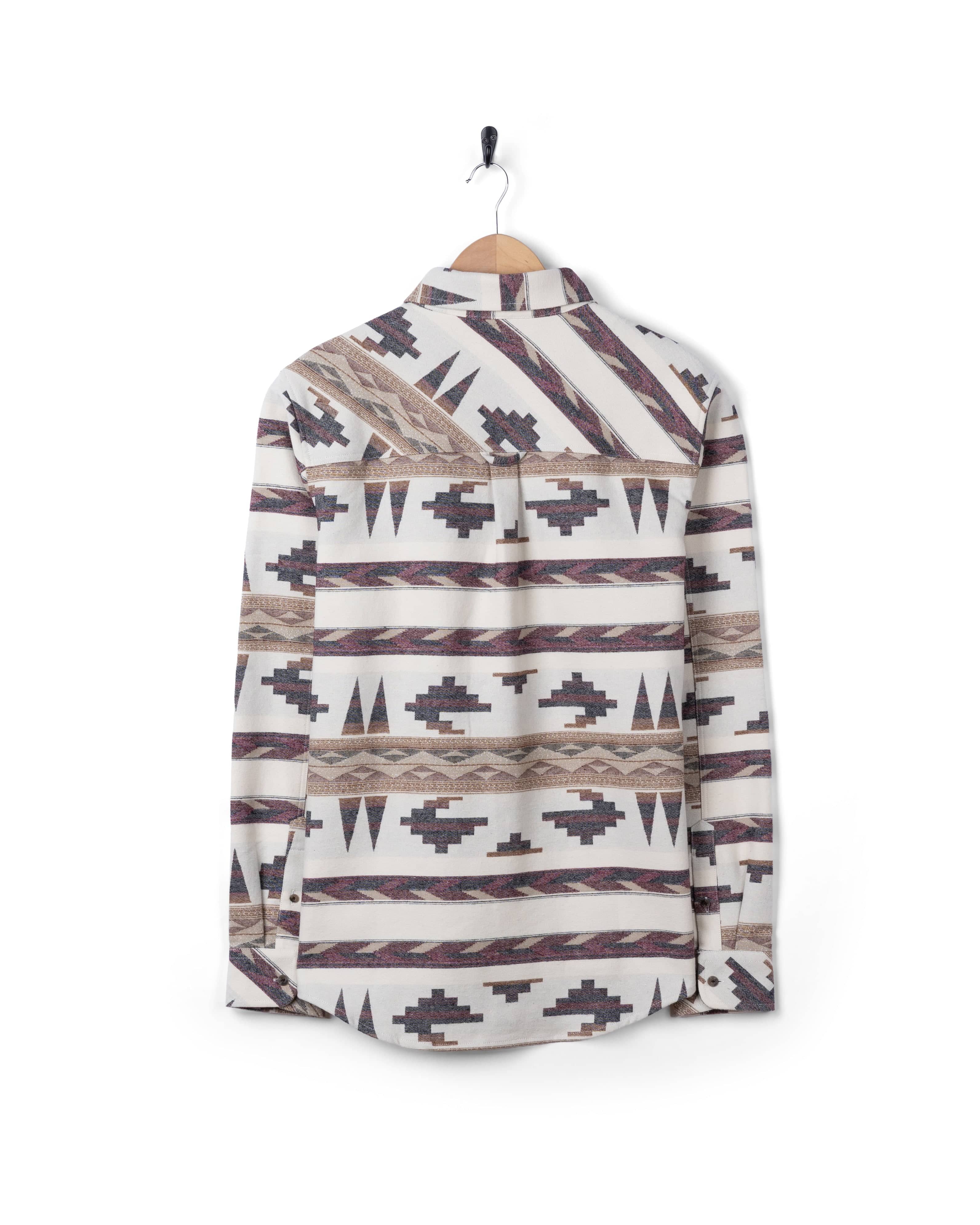 Asher Mens Jacquard Shirt in Cream - Image 10