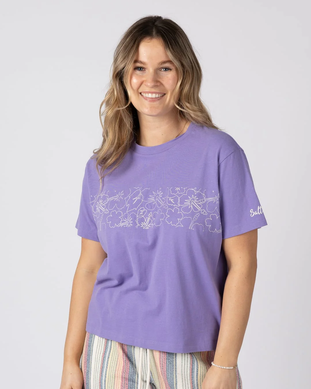 Aster Womens Short Sleeve Tee in Purple - Image 2