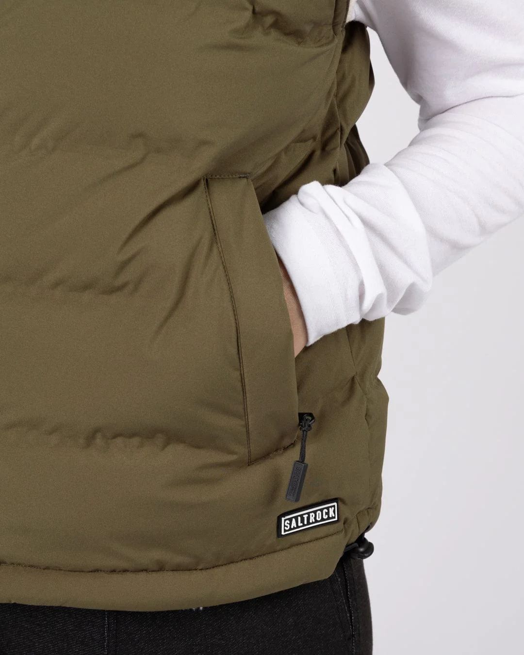 Astra Fleece Womens Reversible Gilet in Green/Cream - Image 16