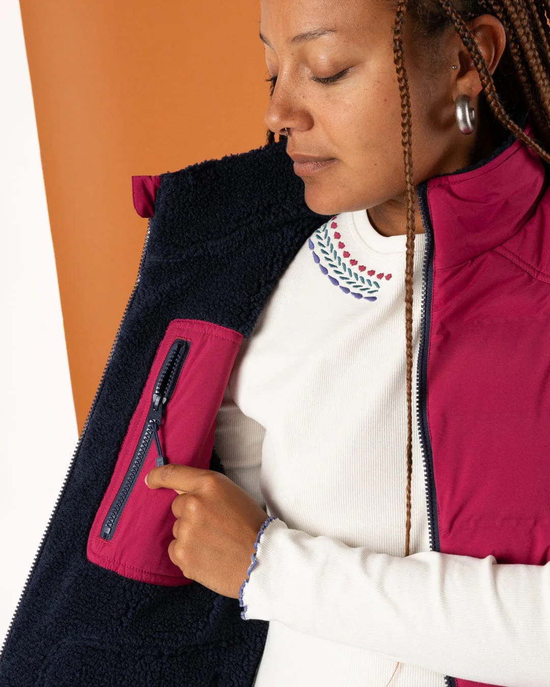 Astra Fleece Womens Reversible Gilet in Blue/Pink - Image 11