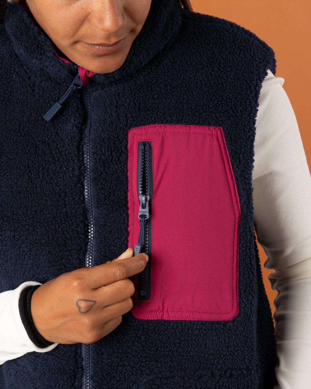 Astra Fleece Womens Reversible Gilet in Blue/Pink - Image 14