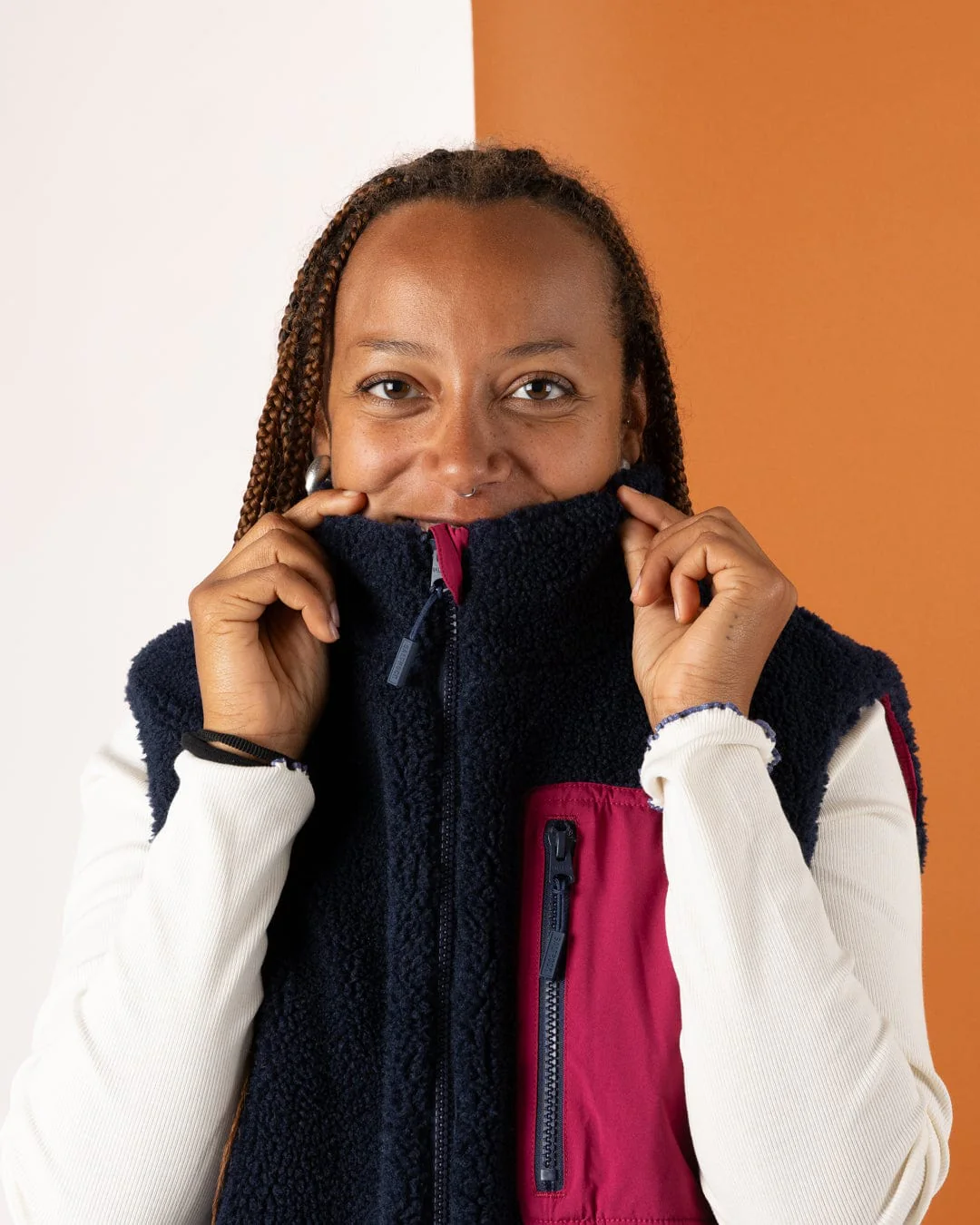 Astra Fleece Womens Reversible Gilet in Blue/Pink - Image 16