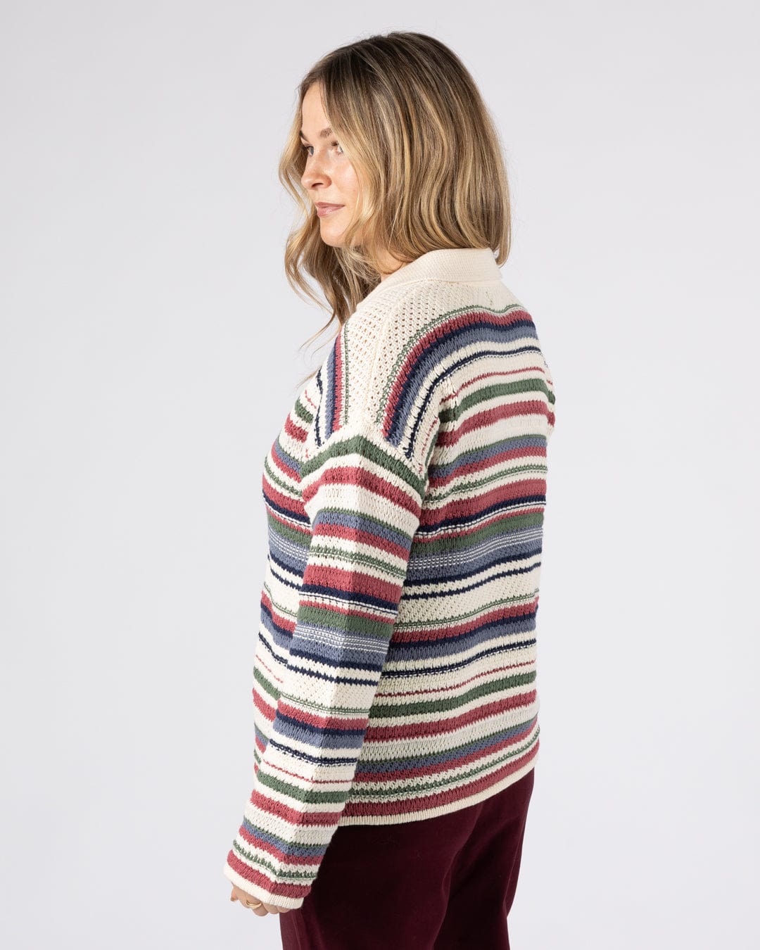 Aubrey Collar Womens Crochet Knit in Multi - Image 4