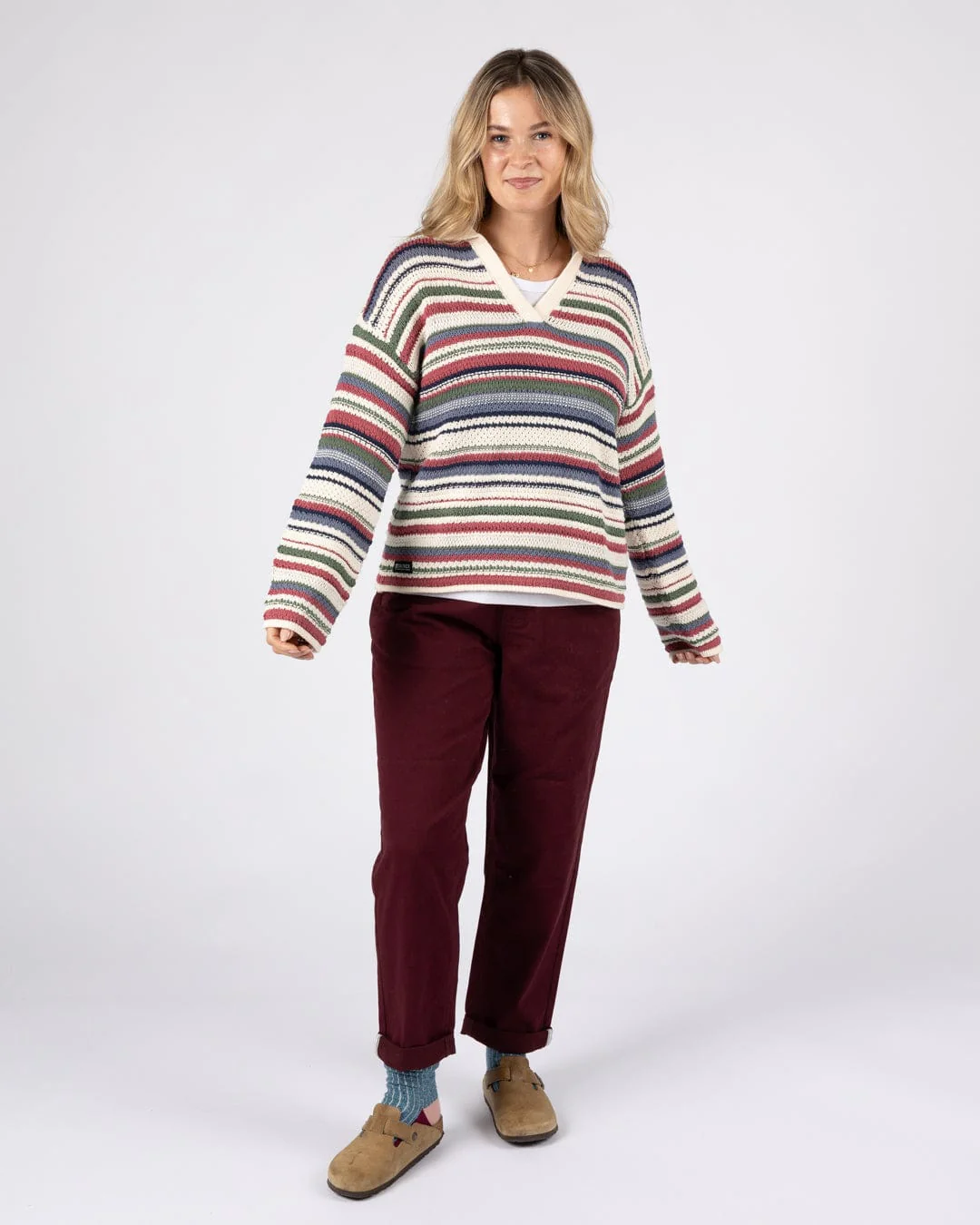 Aubrey Collar Womens Crochet Knit in Multi - Image 8