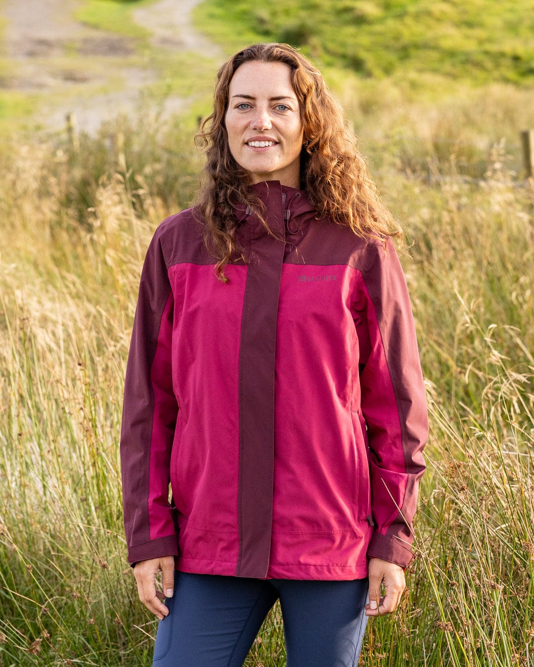 Aubrey Colourblock Womens in Waterproof Jacket - Dark Pink