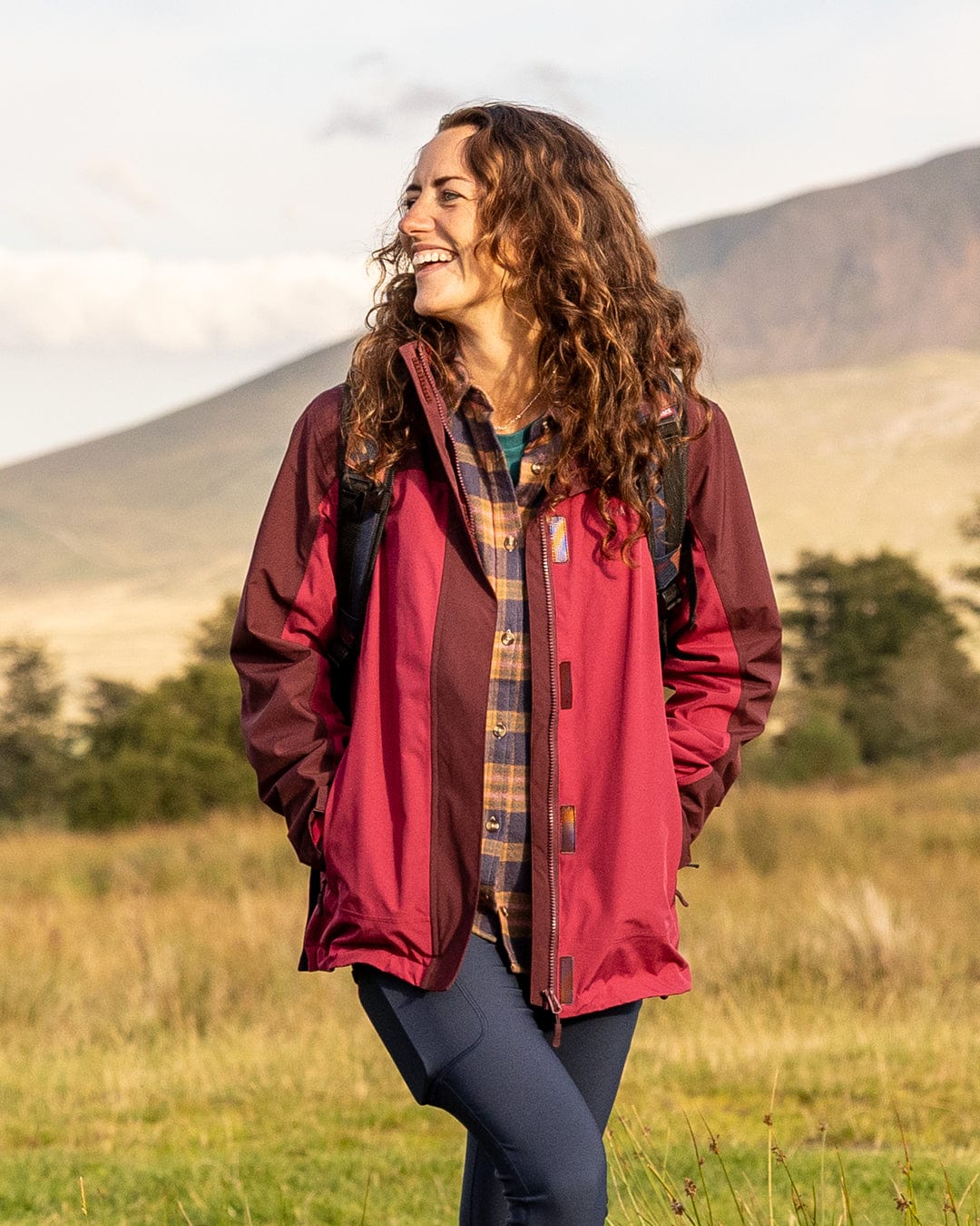 Aubrey Colourblock Womens in Waterproof Jacket - Dark Pink - Image 2