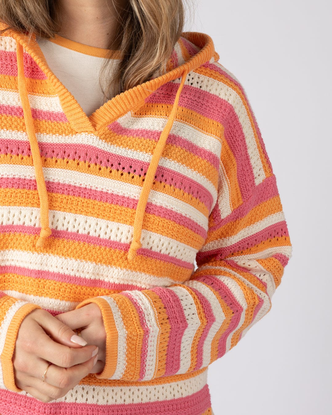Aurelia Womens Hooded Jumper in Bright Pink - Image 8