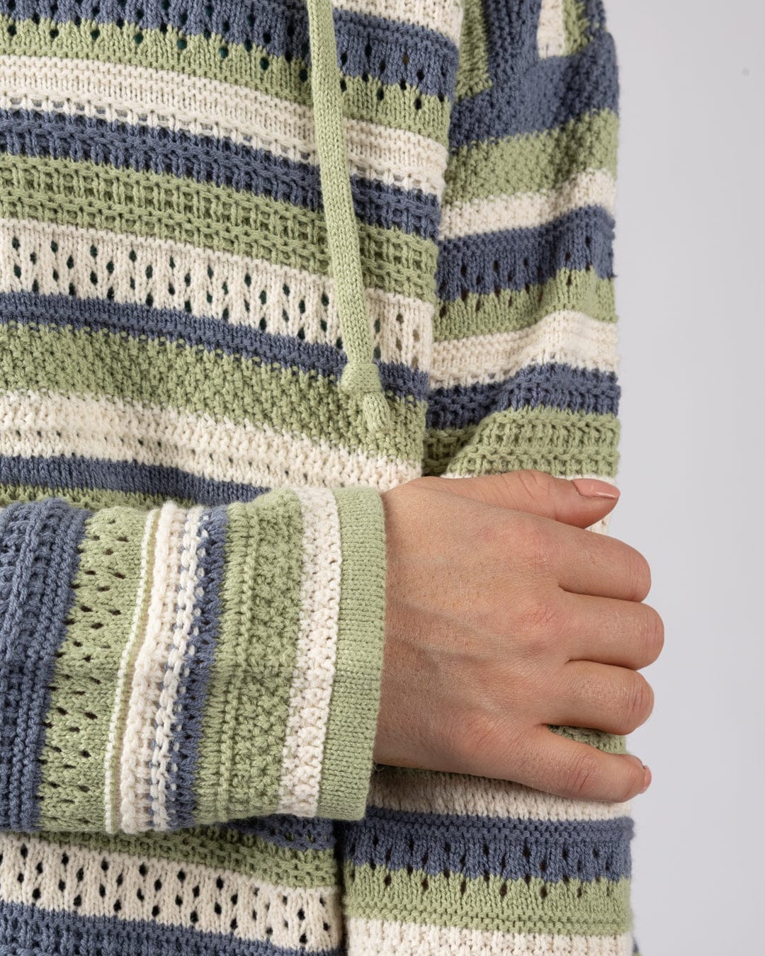 Aurelia Womens Hooded Jumper in Light Green - Image 3