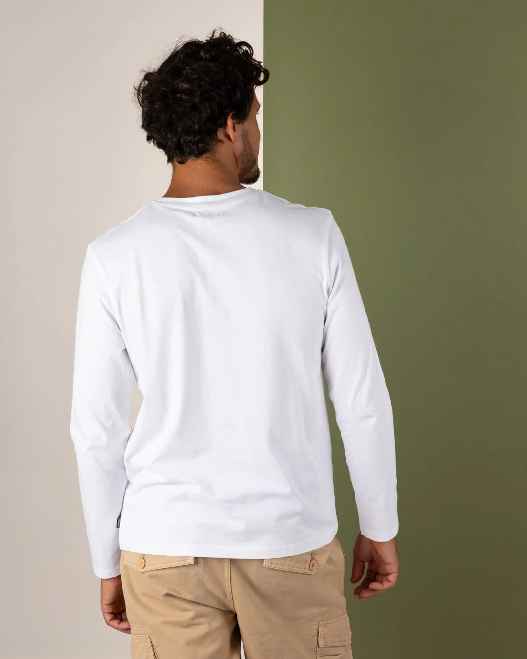 Axle Mens Long Sleeve T-Shirt in White - Image 2