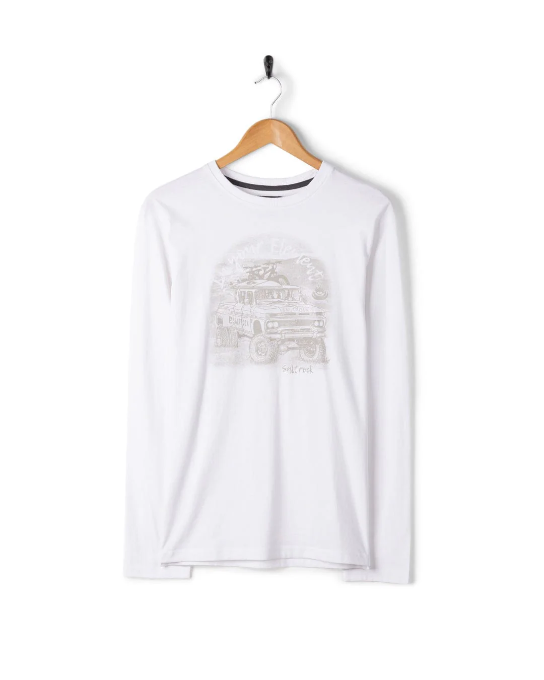 Axle Mens Long Sleeve T-Shirt in White - Image 3