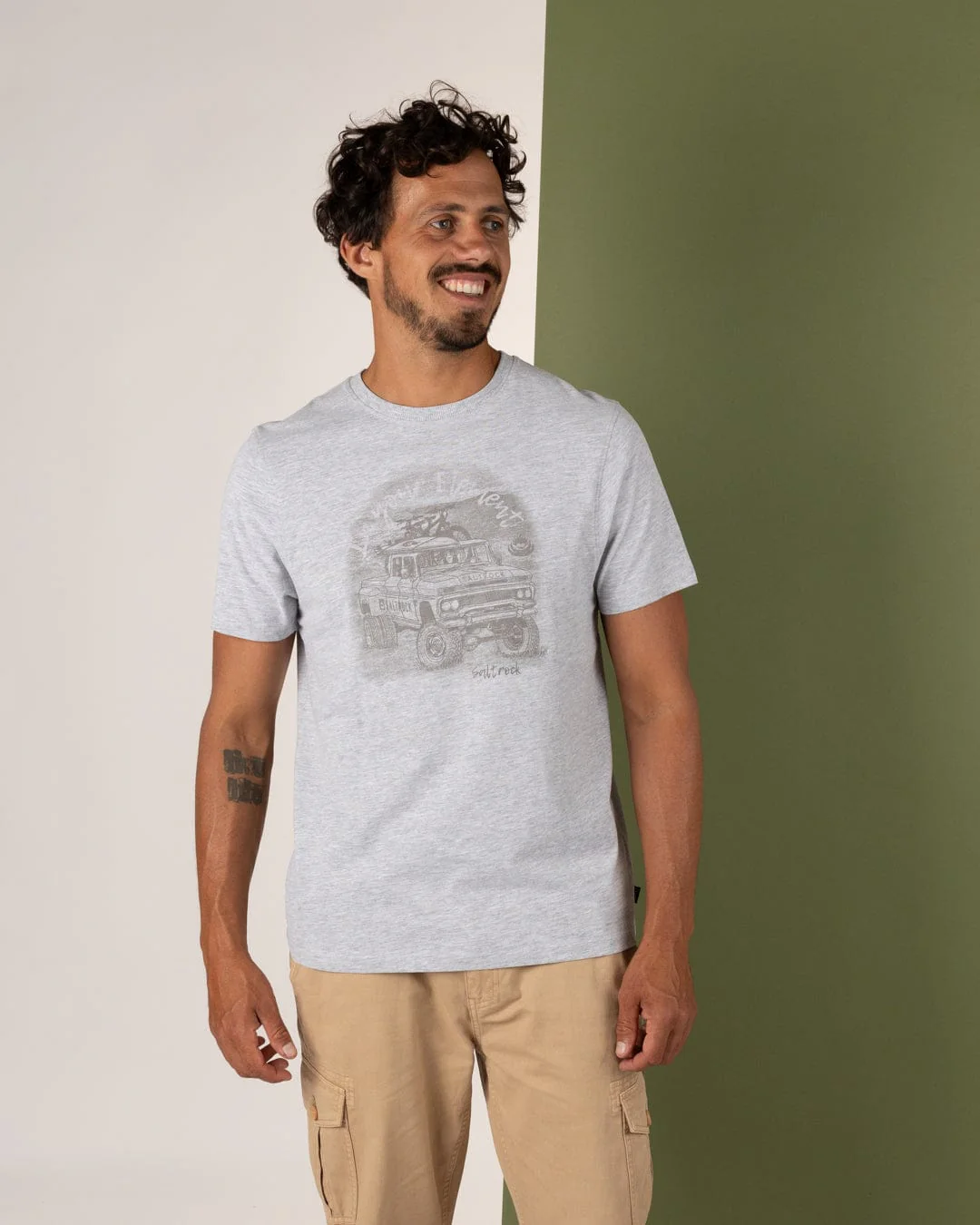 Axle Mens Short Sleeve T-Shirt in Grey