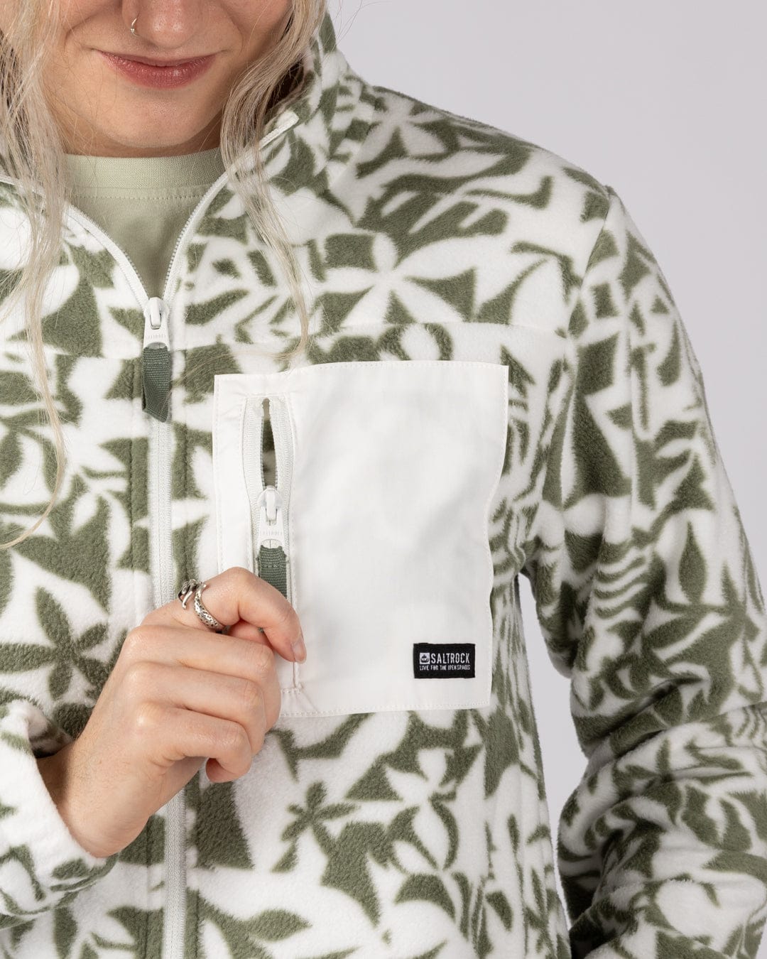 Balance  Womens Zip Fleece in Light Green - Image 5