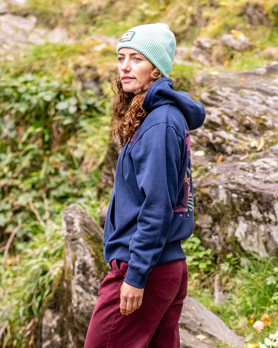 Balance Wild Womens Zip Hoodie in Blue - Image 4