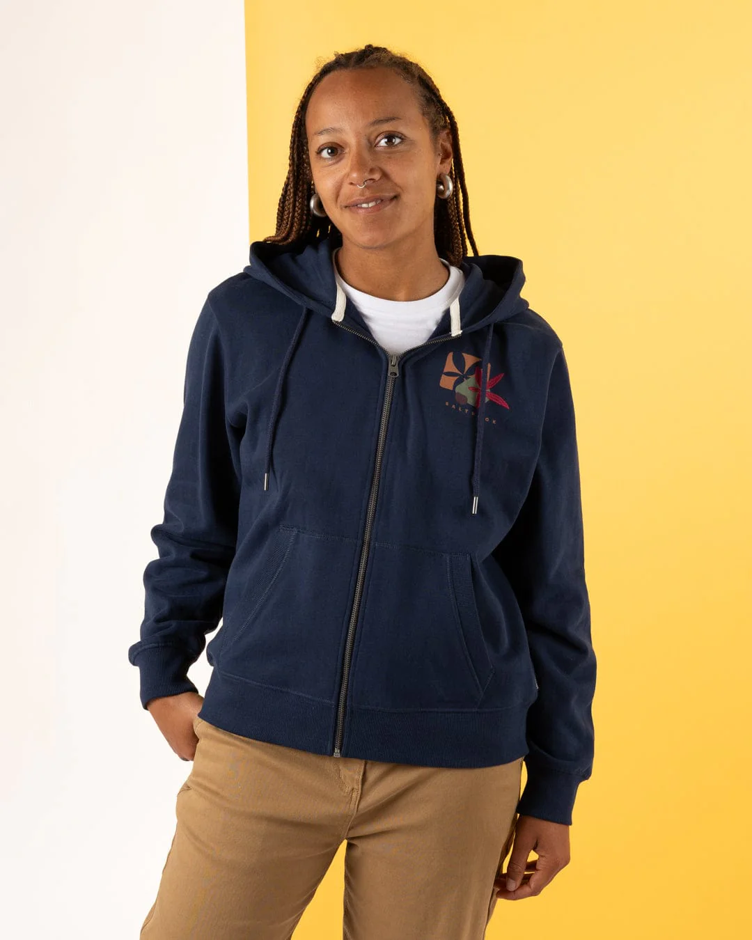 Balance Wild Womens Zip Hoodie in Blue - Image 7