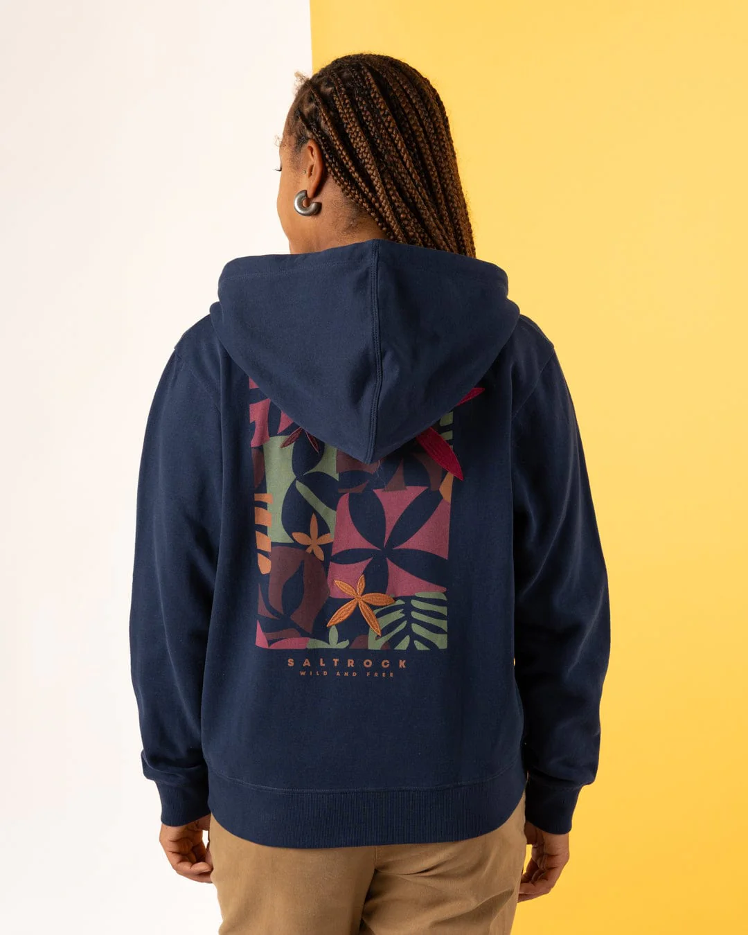 Balance Wild Womens Zip Hoodie in Blue - Image 8