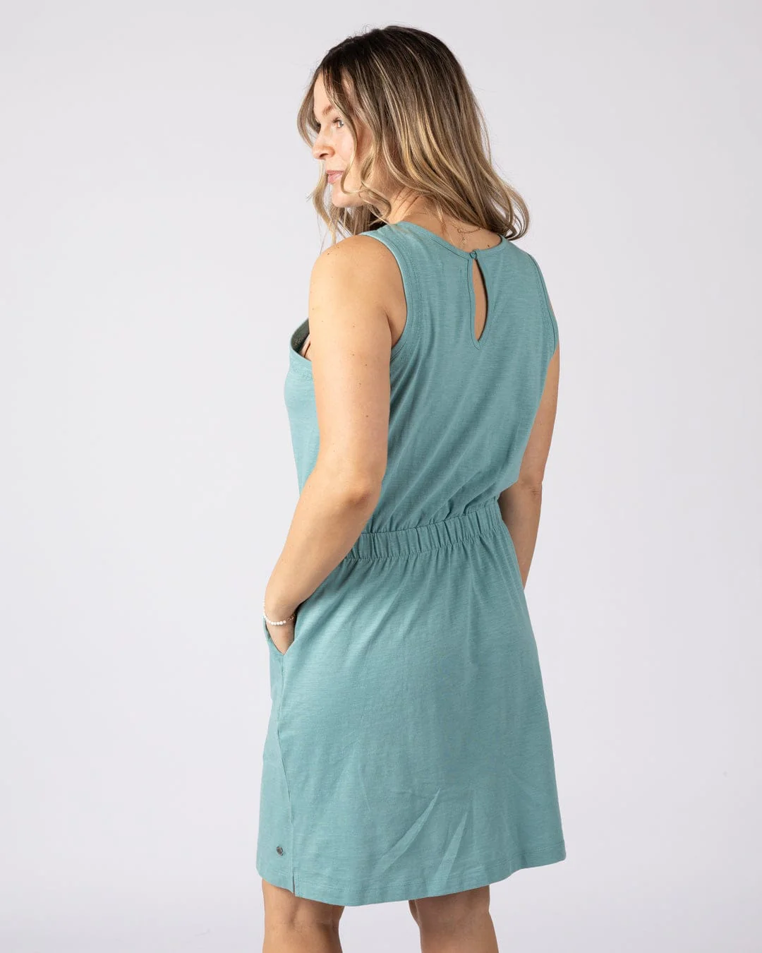 Bauhaus Womens Slub Dress Blue - Image 5