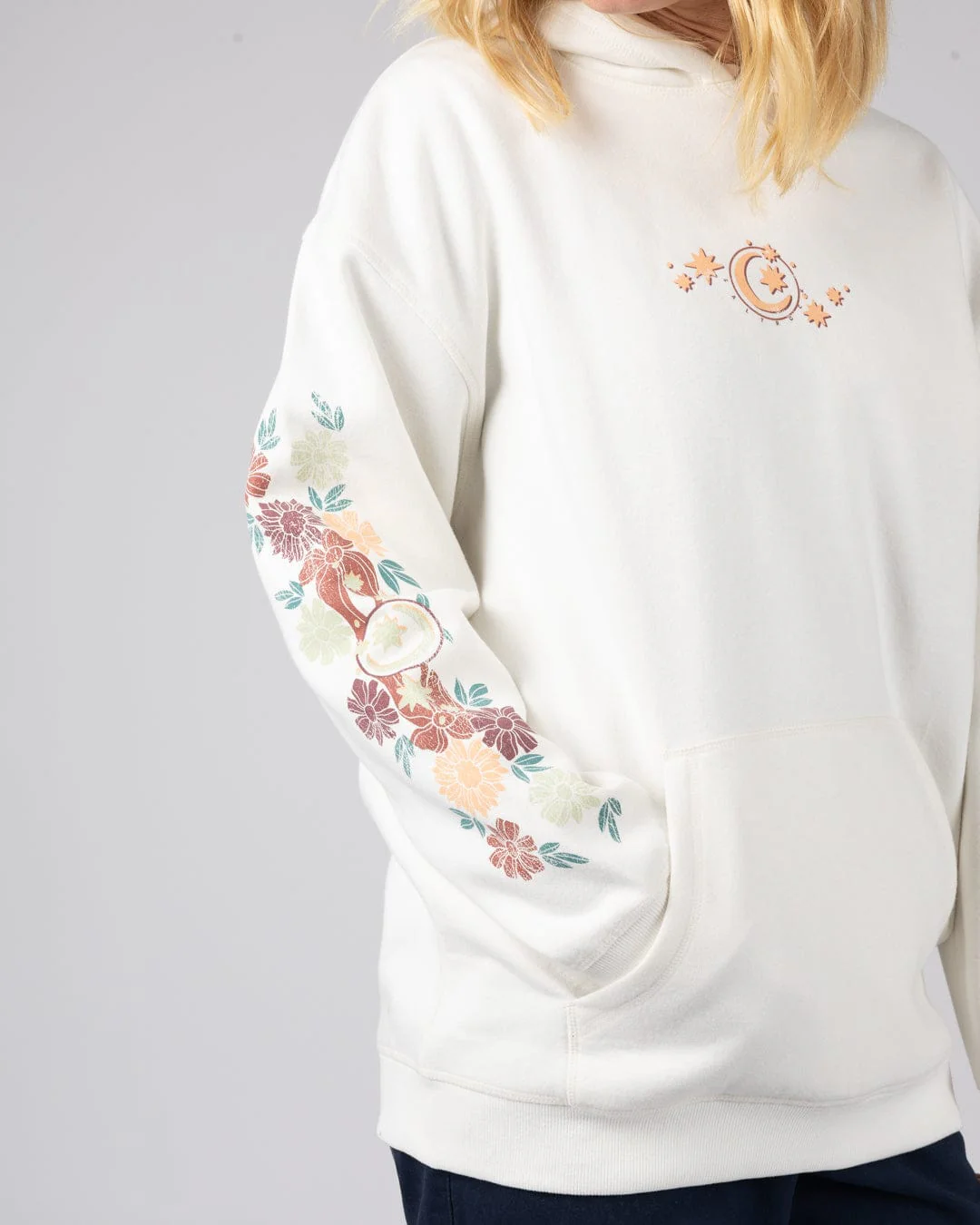 Better Days Womens Oversized Pop Hoodie in Cream - Image 7