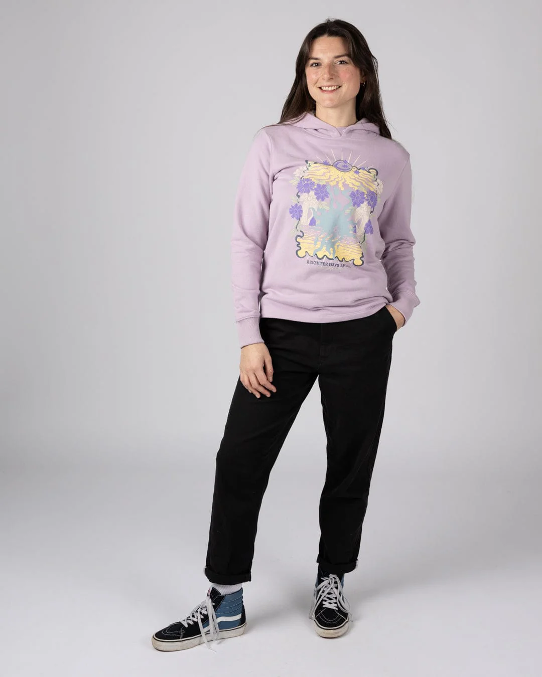 Better Days  Womens Pop Hoodie in Purple - Image 3
