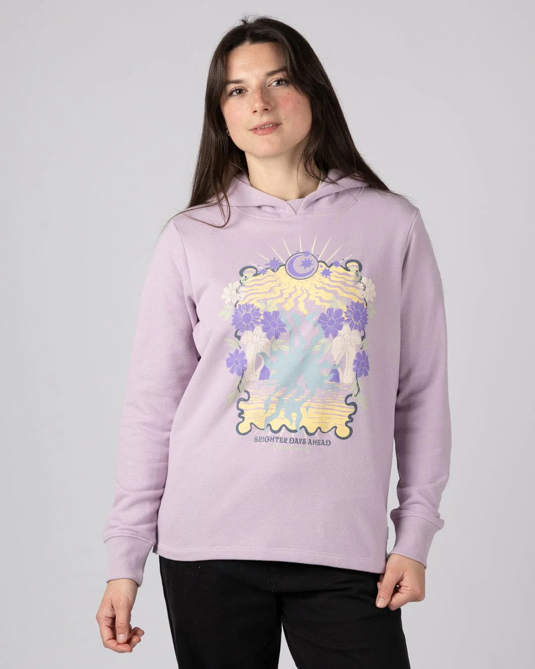 Better Days  Womens Pop Hoodie in Purple - Image 6
