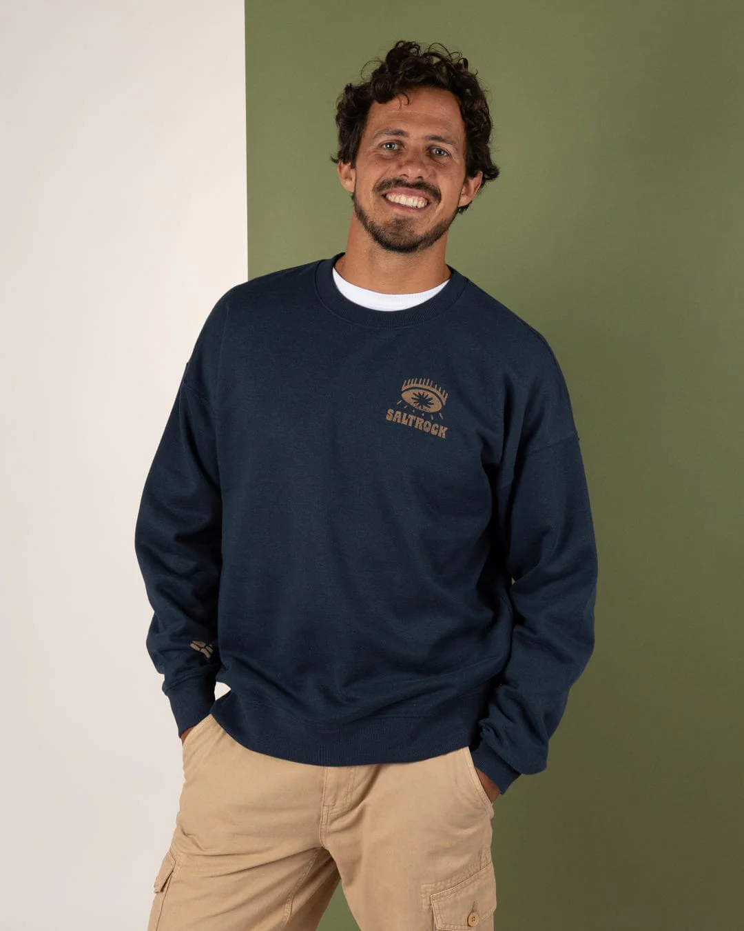 Block Icons Mens Oversized Sweatshirt in Blue - Image 4