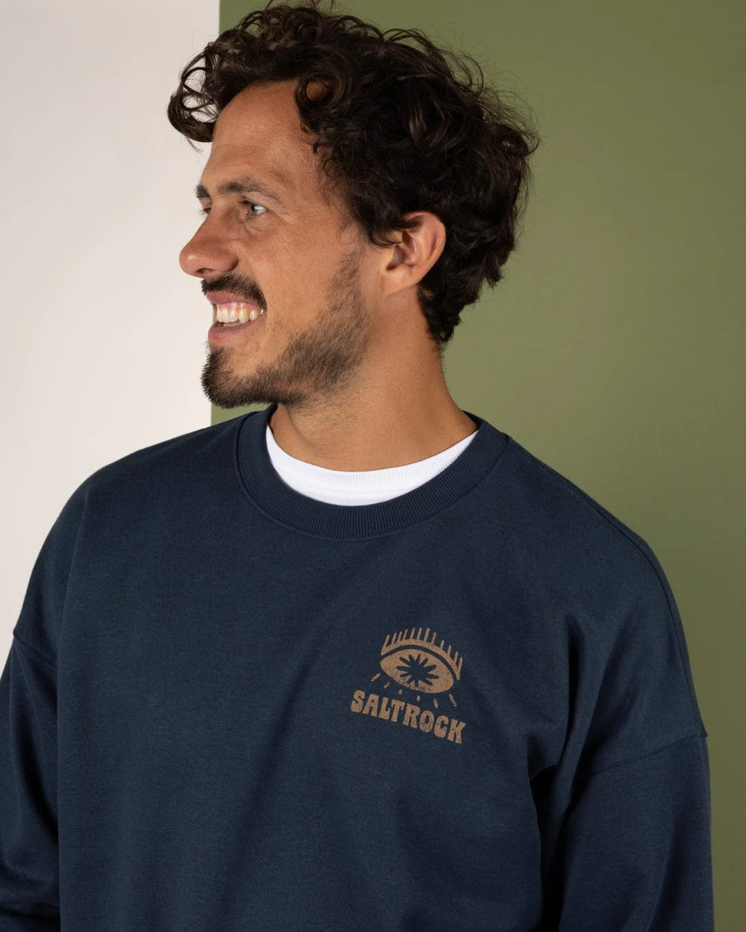 Block Icons Mens Oversized Sweatshirt in Blue - Image 7