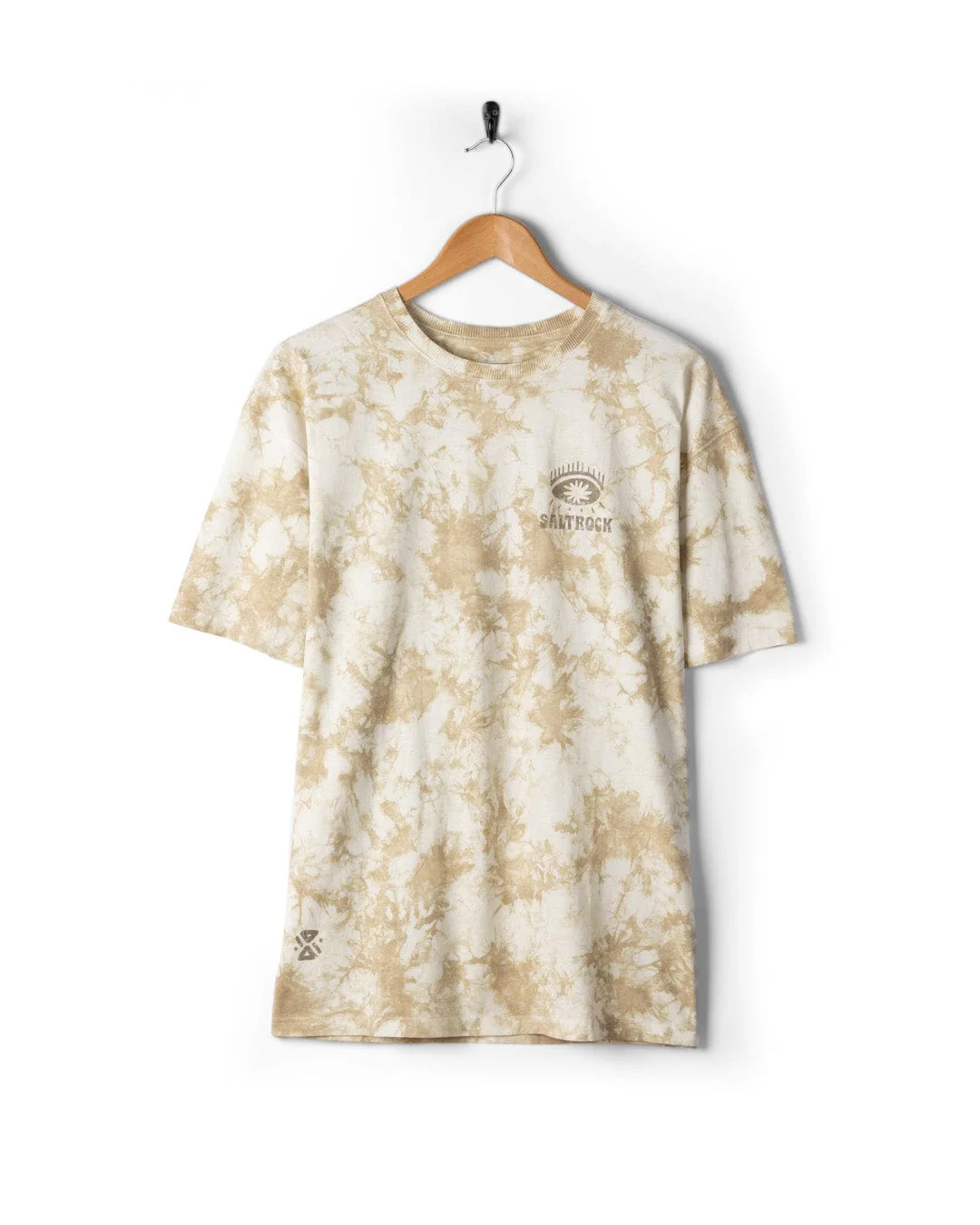 Block Icons Mens Oversized Tie Dye T-Shirt in Cream - Image 5