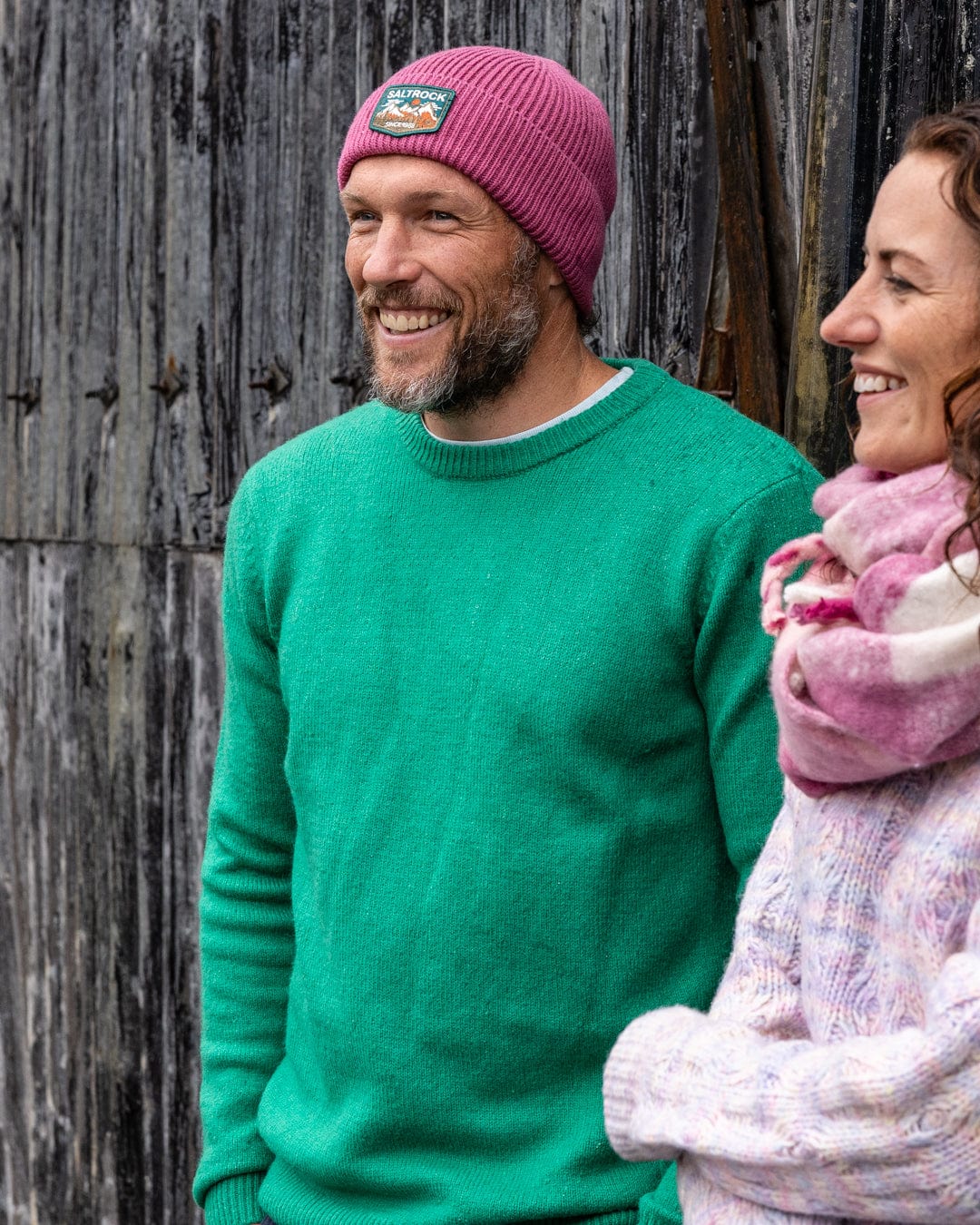 Bowen Mens Long Sleeve Crew Knit in Bright Green - Image 4