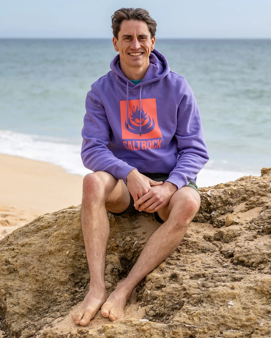 Box Logo Mens Pop Hoodie in Purple