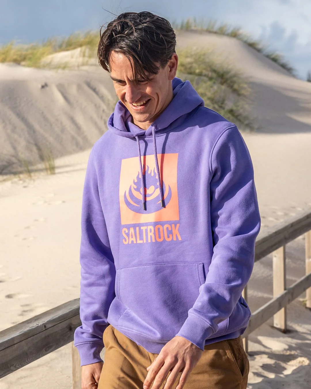 Box Logo Mens Pop Hoodie in Purple - Image 2