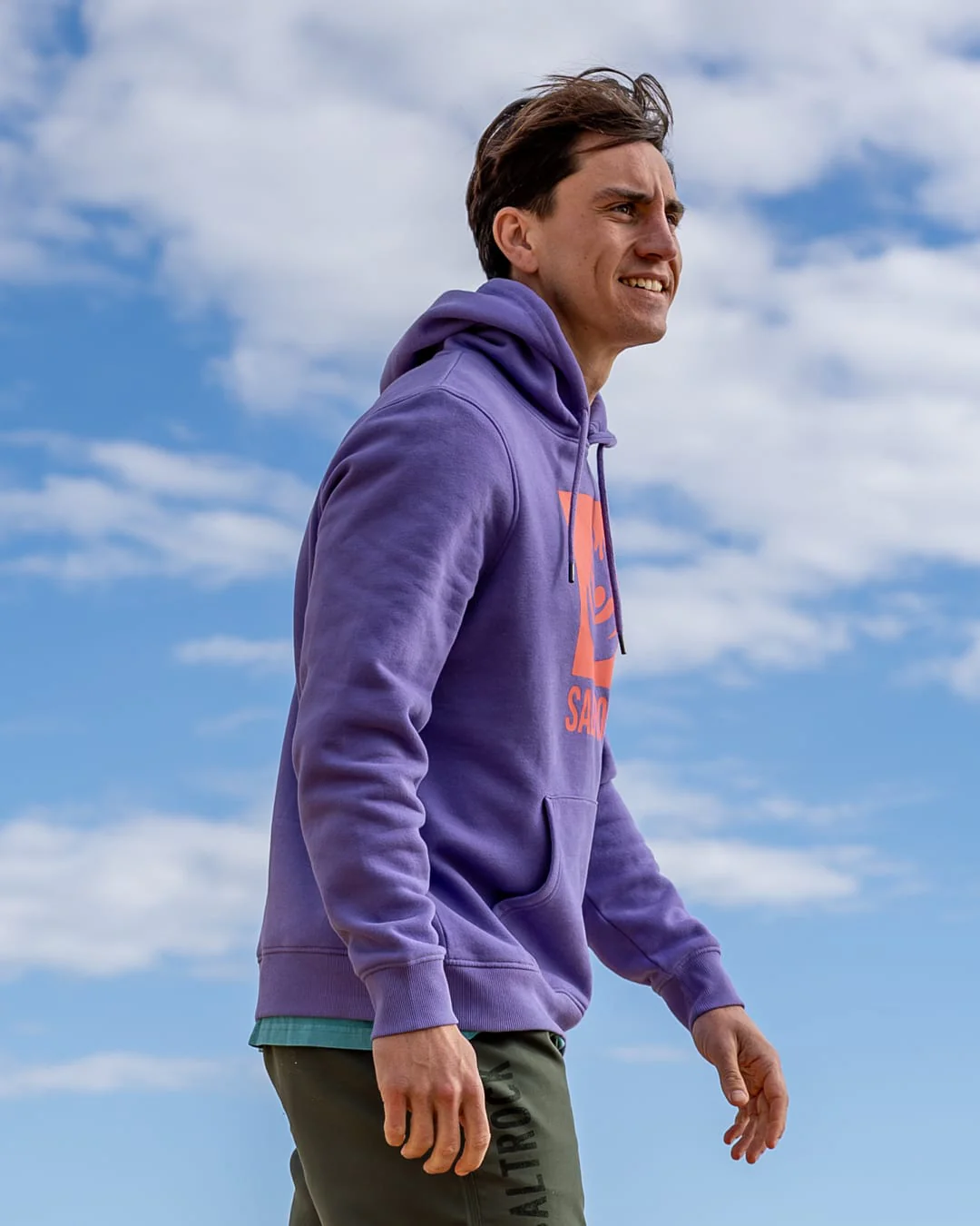 Box Logo Mens Pop Hoodie in Purple - Image 5