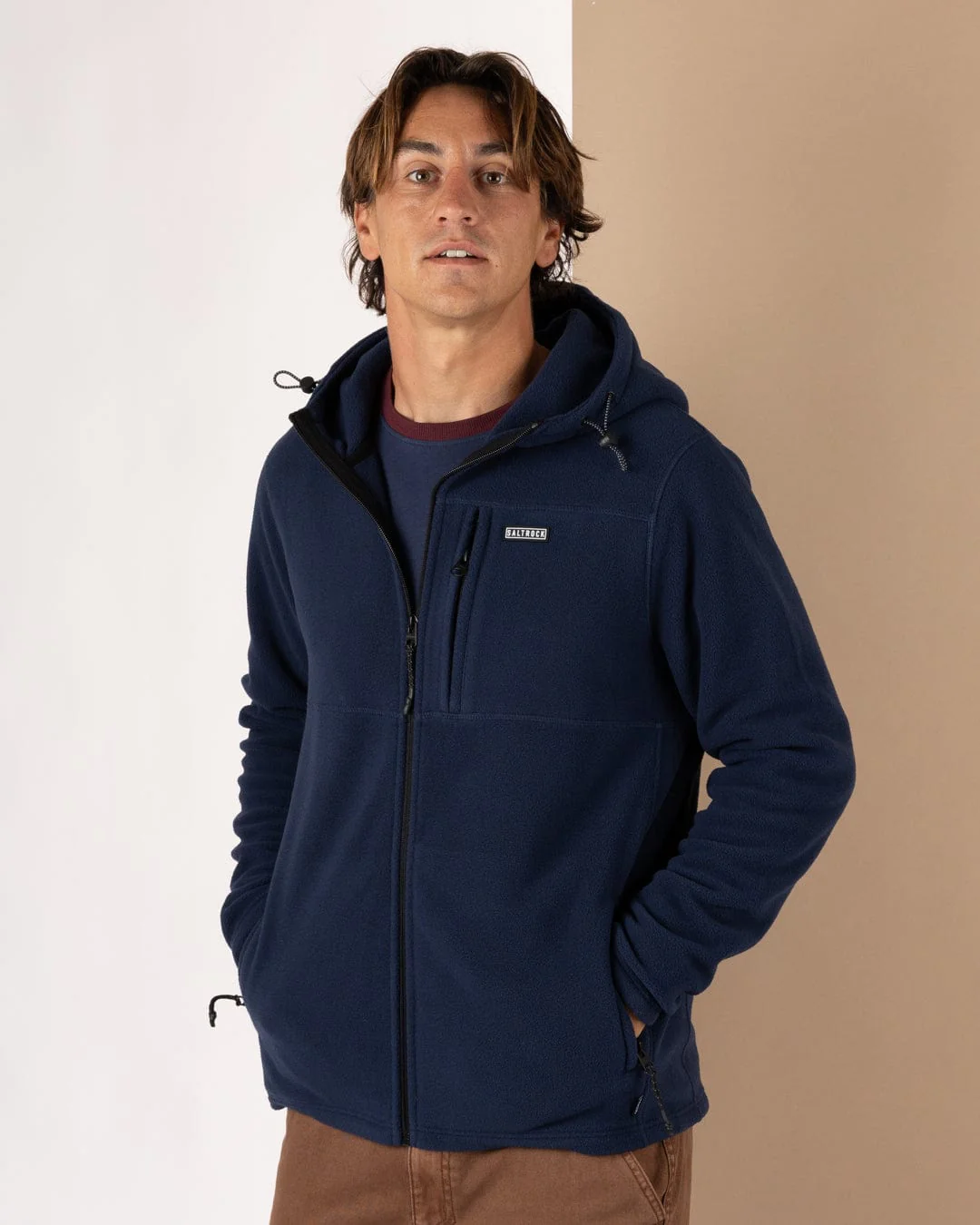 Bradford Mens Zip Fleece in Blue