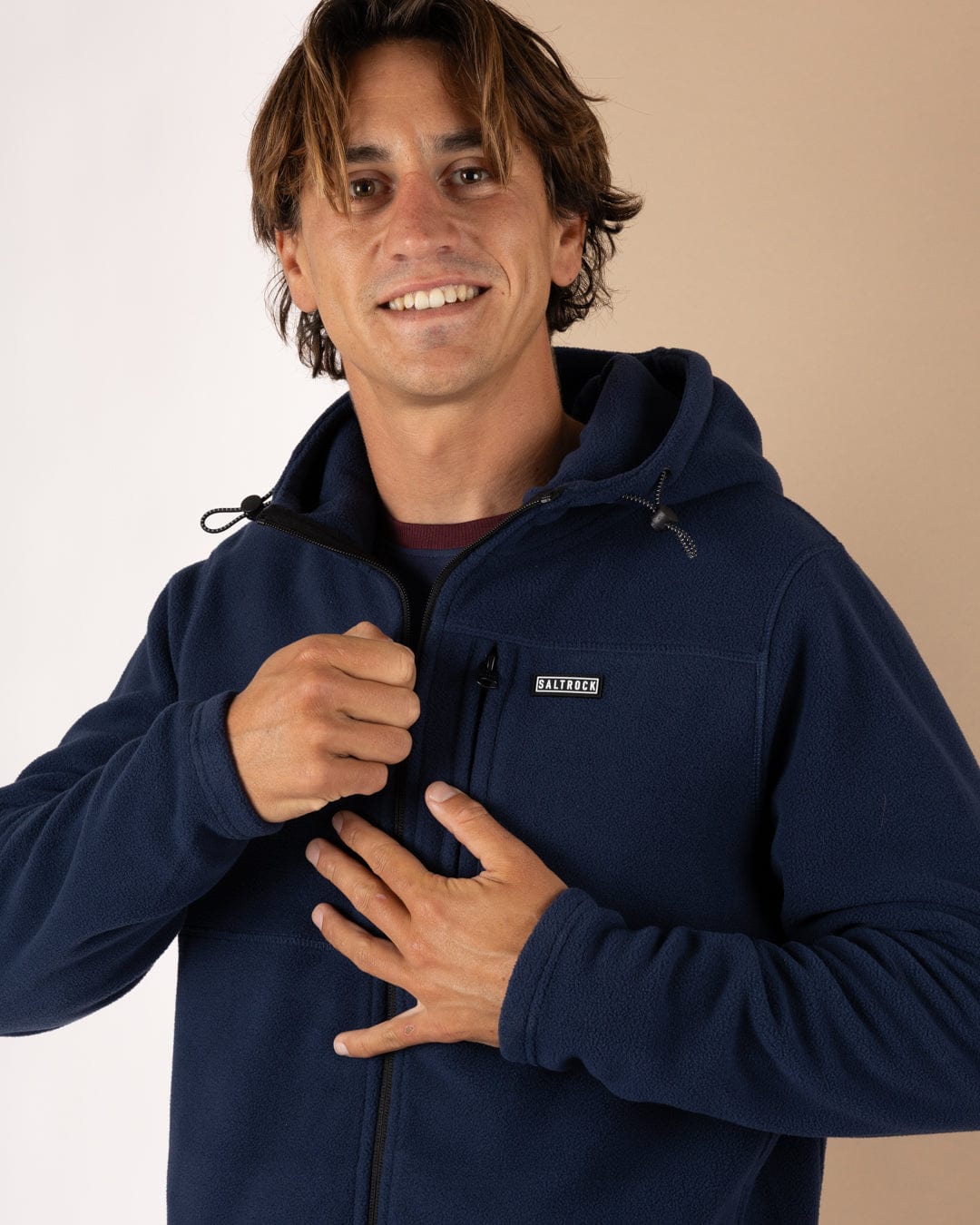 Bradford Mens Zip Fleece in Blue - Image 3
