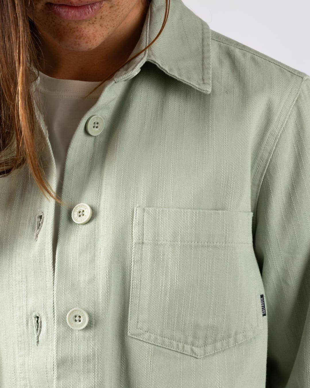Braelyn Womens Twill Casual Jacket in Light Green - Image 10