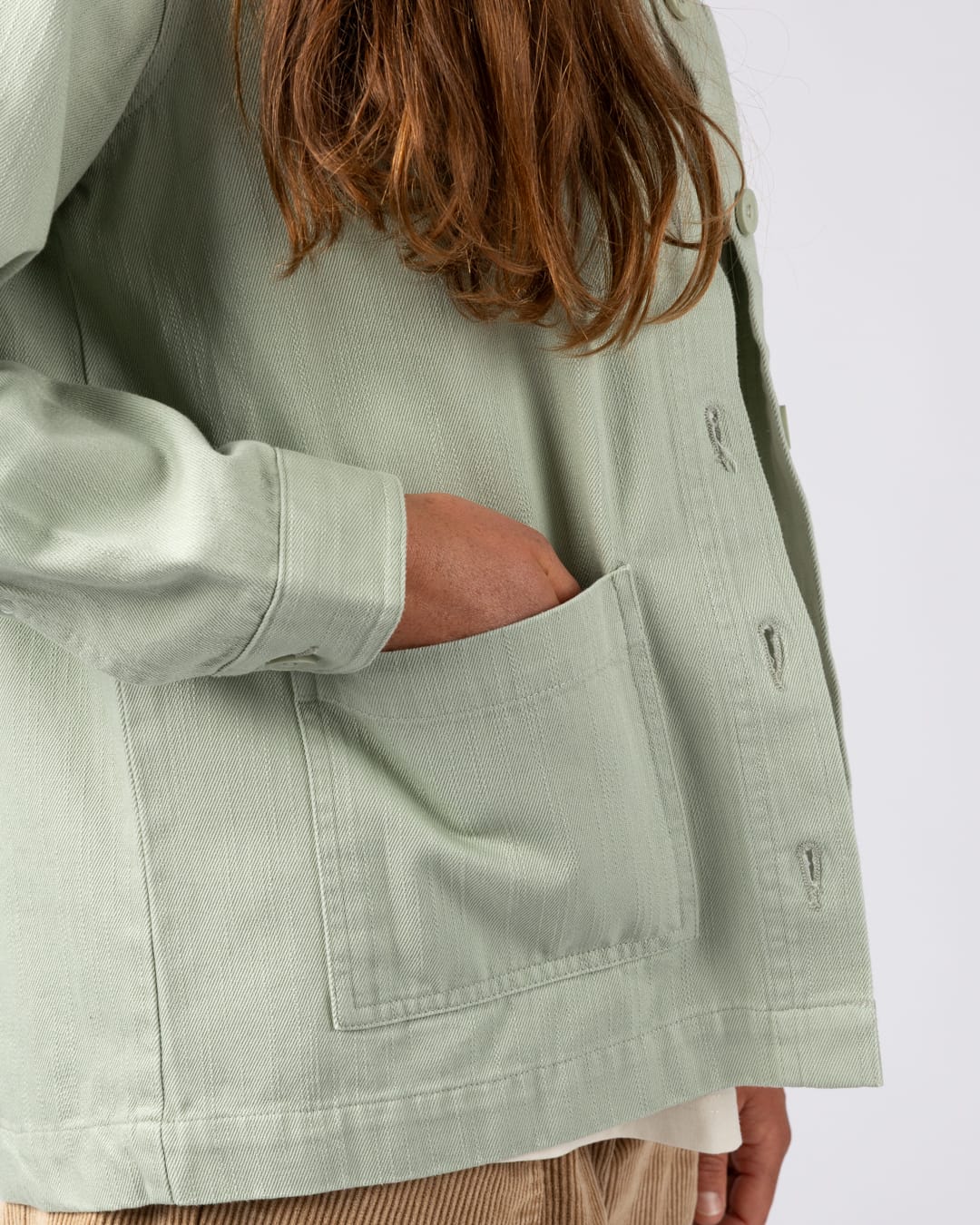 Braelyn Womens Twill Casual Jacket in Light Green - Image 7