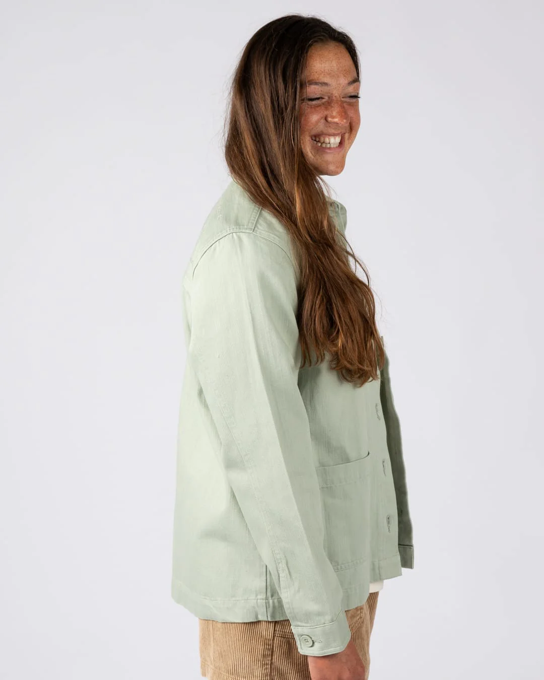 Braelyn Womens Twill Casual Jacket in Light Green - Image 8