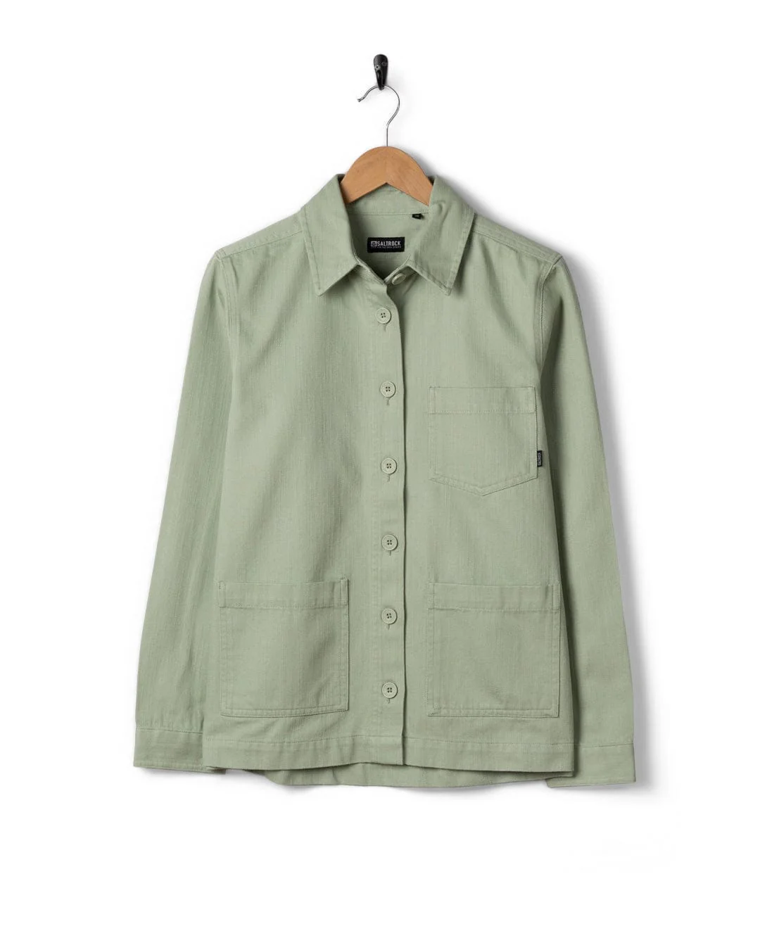 Braelyn Womens Twill Casual Jacket in Light Green - Image 9