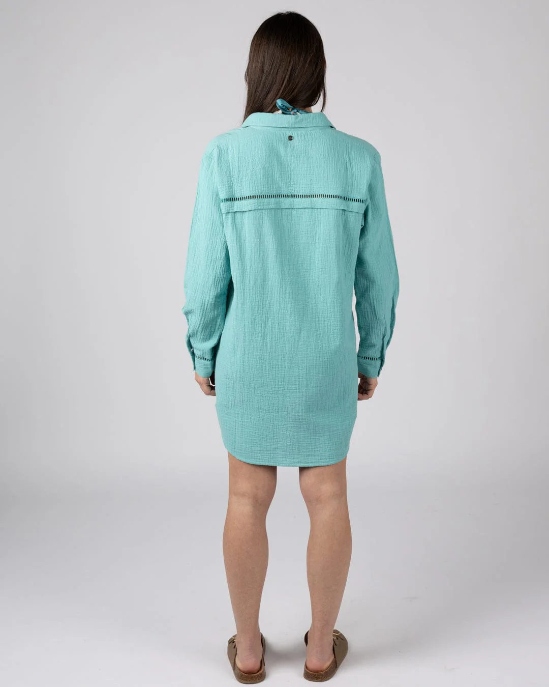 Calma Womens Oversized Beach Shirt in Blue - Image 11