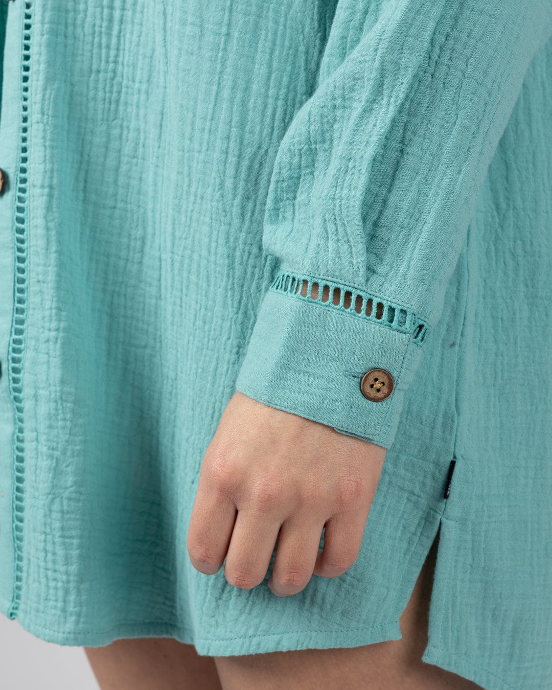 Calma Womens Oversized Beach Shirt in Blue - Image 14