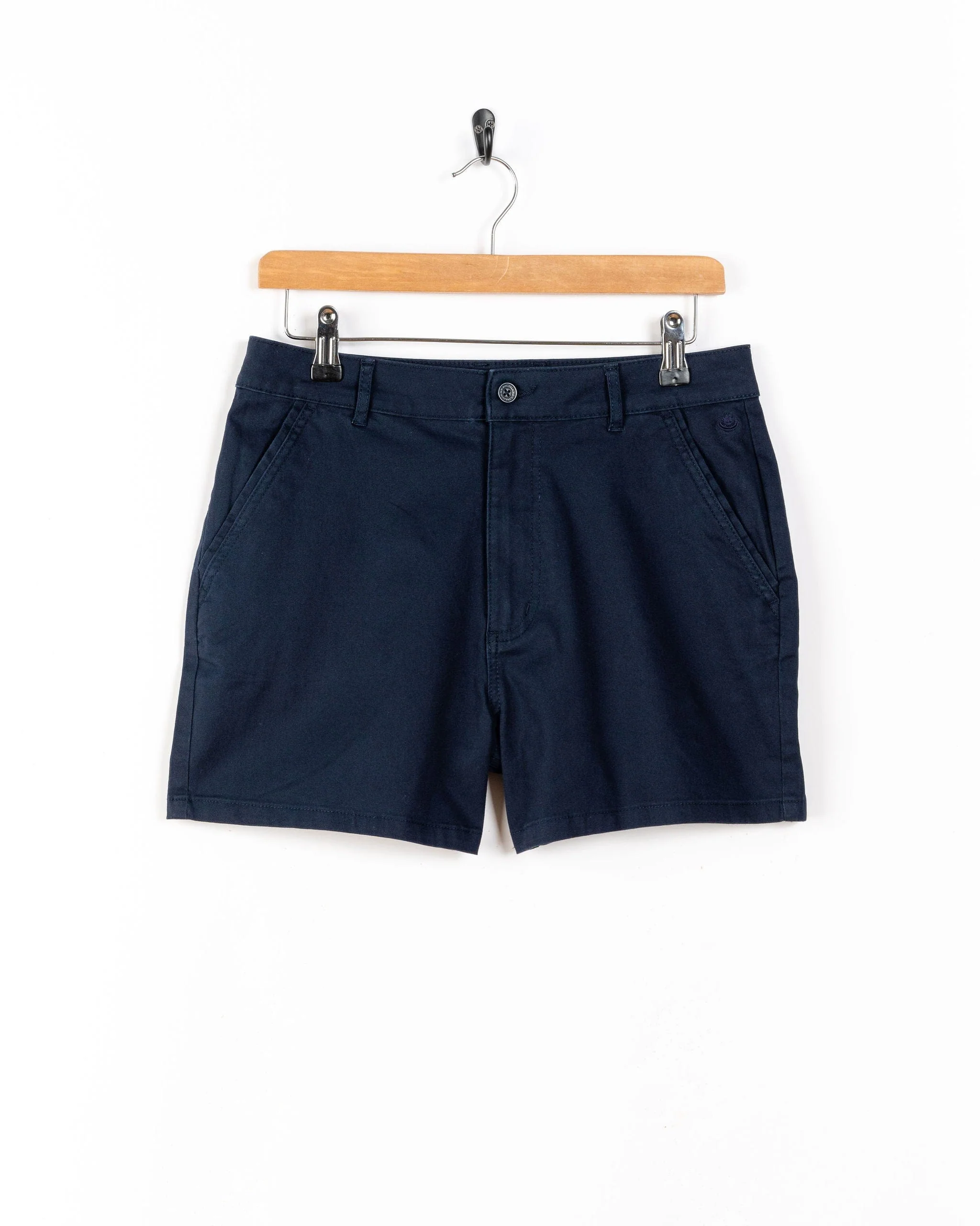 Cara Womens Mid Rise Chino Shorts in Blue - Image 2